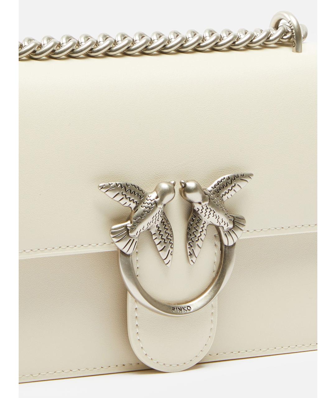 PINKO Белая кожаная сумка через плечо, фото 2