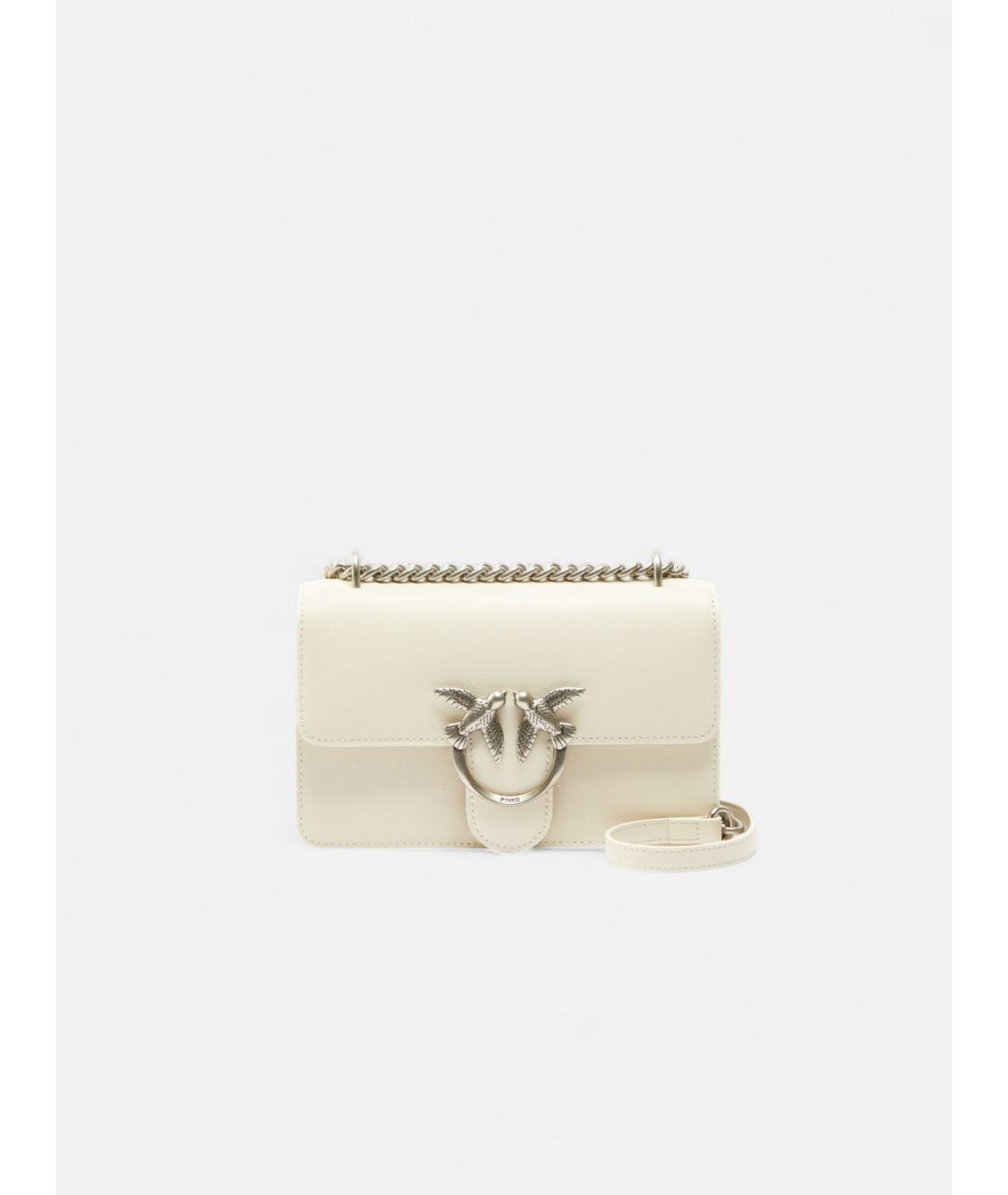 PINKO Белая кожаная сумка через плечо, фото 5
