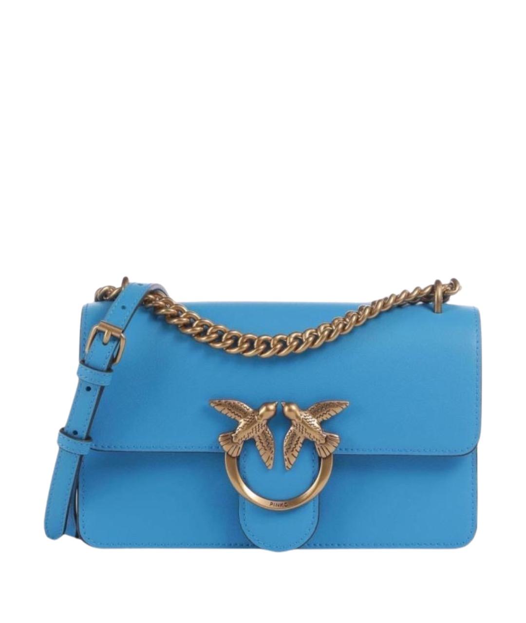 PINKO Голубая кожаная сумка через плечо, фото 1