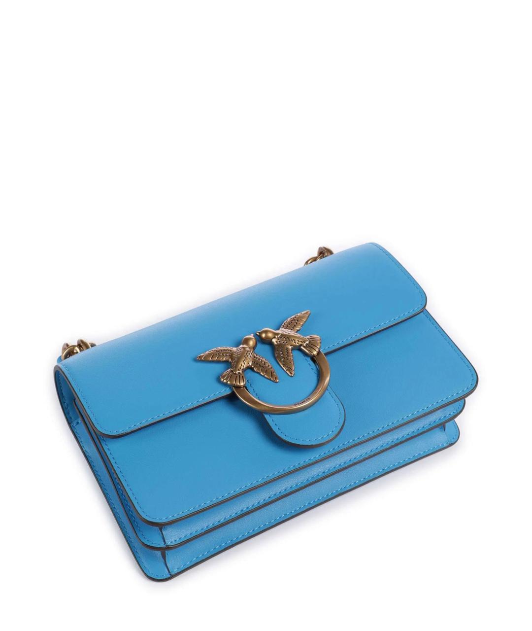 PINKO Голубая кожаная сумка через плечо, фото 3