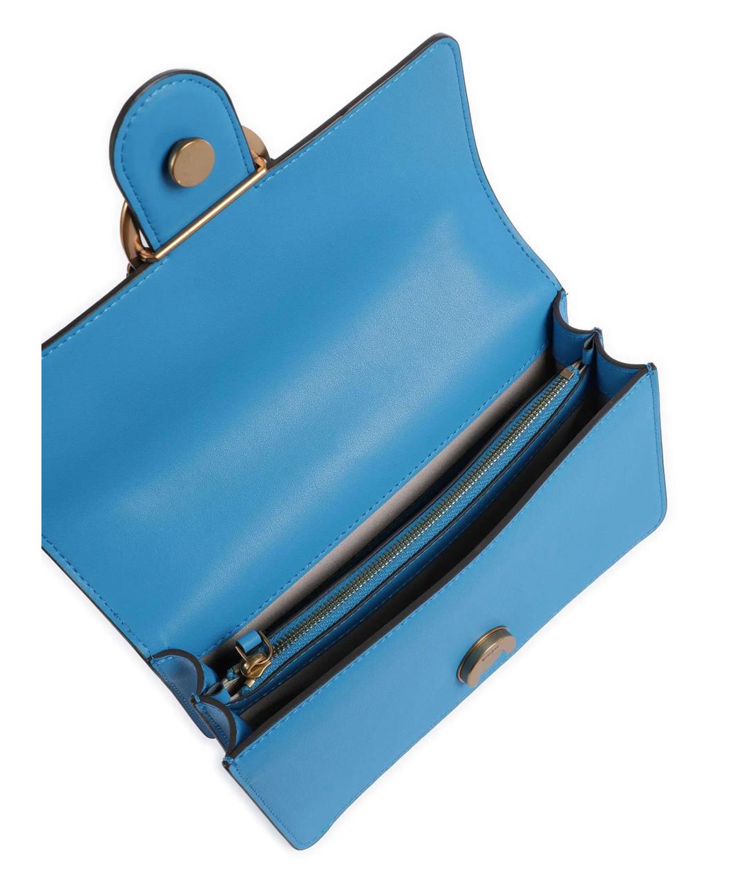 PINKO Голубая кожаная сумка через плечо, фото 4