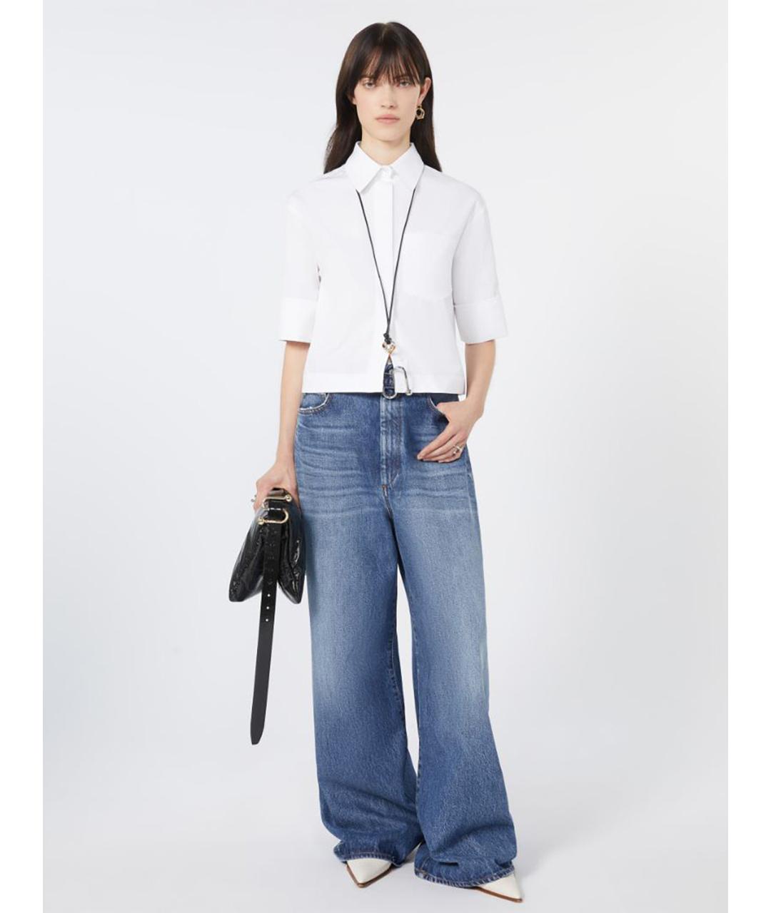 SPORTMAX Белая хлопковая рубашка, фото 2