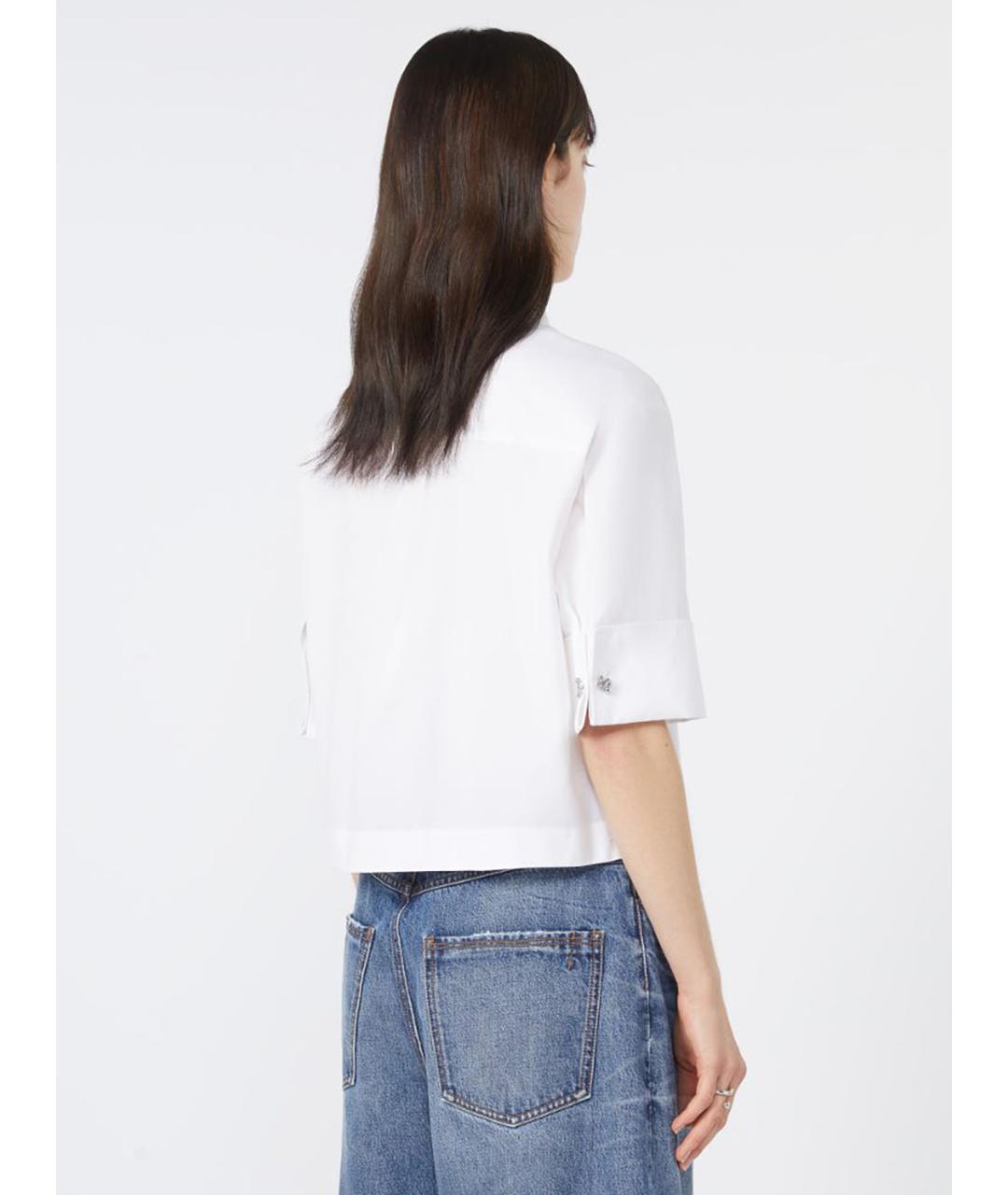 SPORTMAX Белая хлопковая рубашка, фото 4