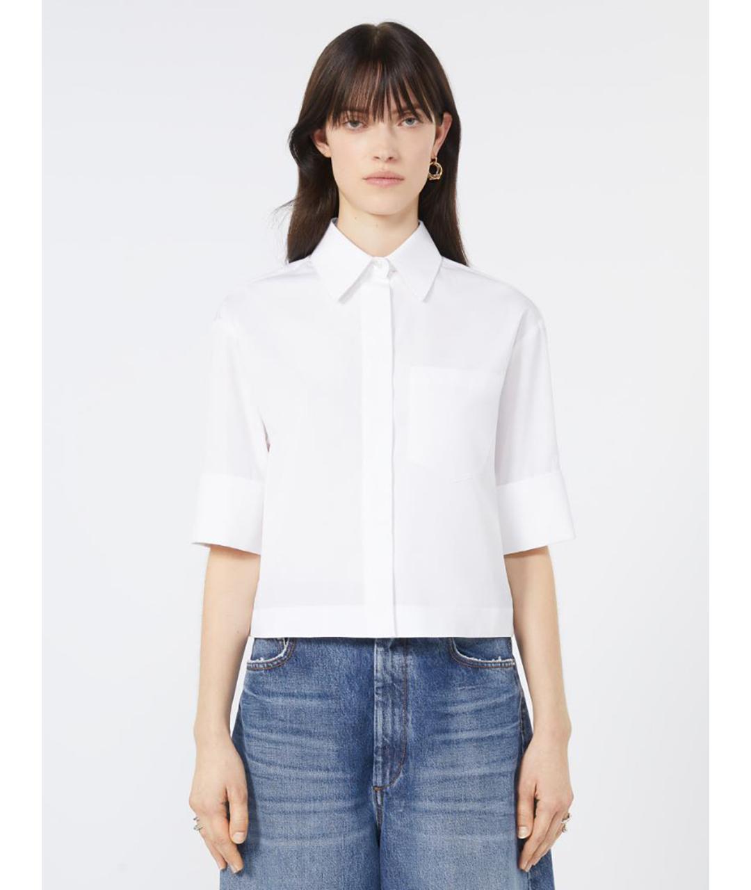 SPORTMAX Белая хлопковая рубашка, фото 3