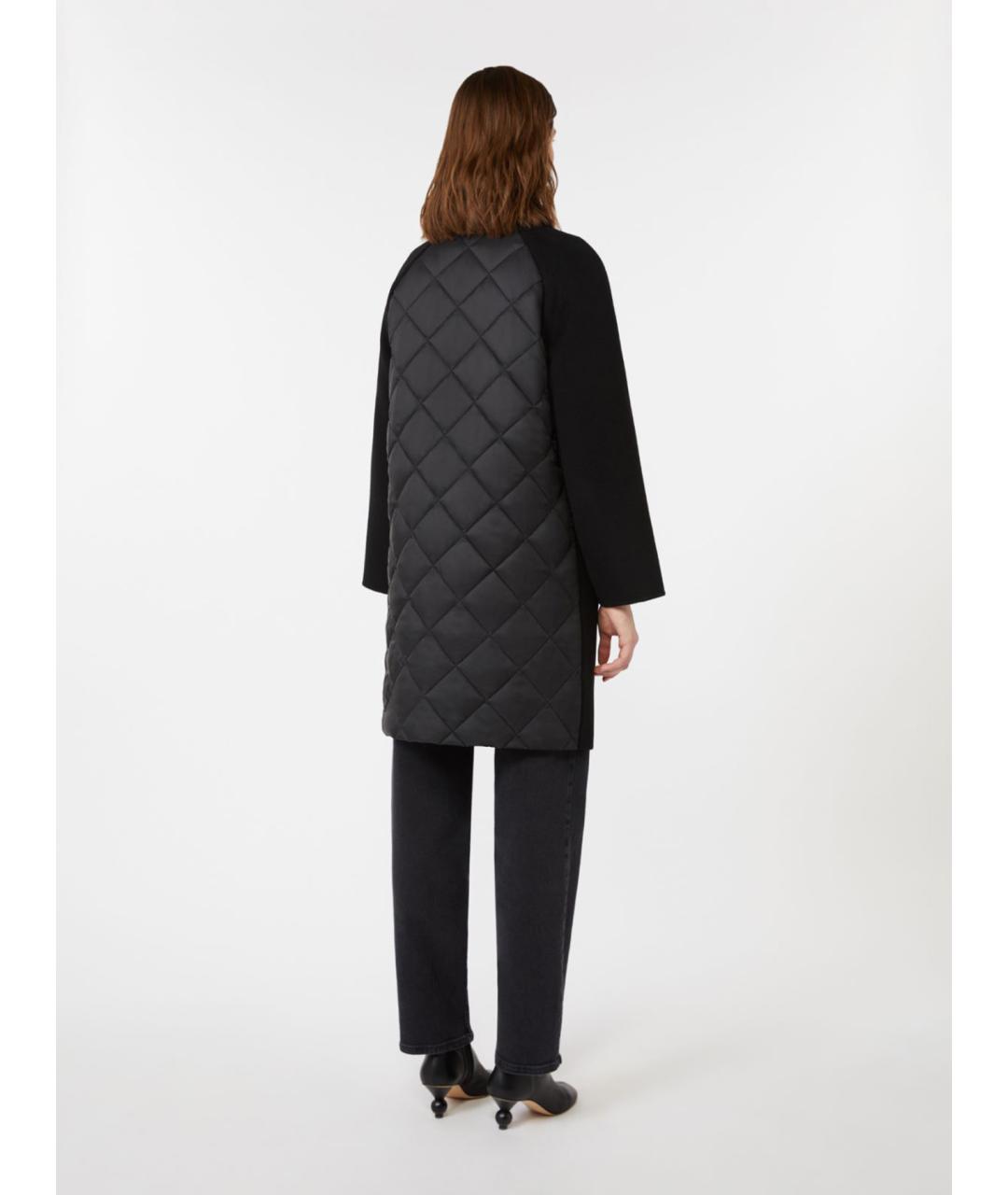WEEKEND MAX MARA Черное шерстяное пальто, фото 3