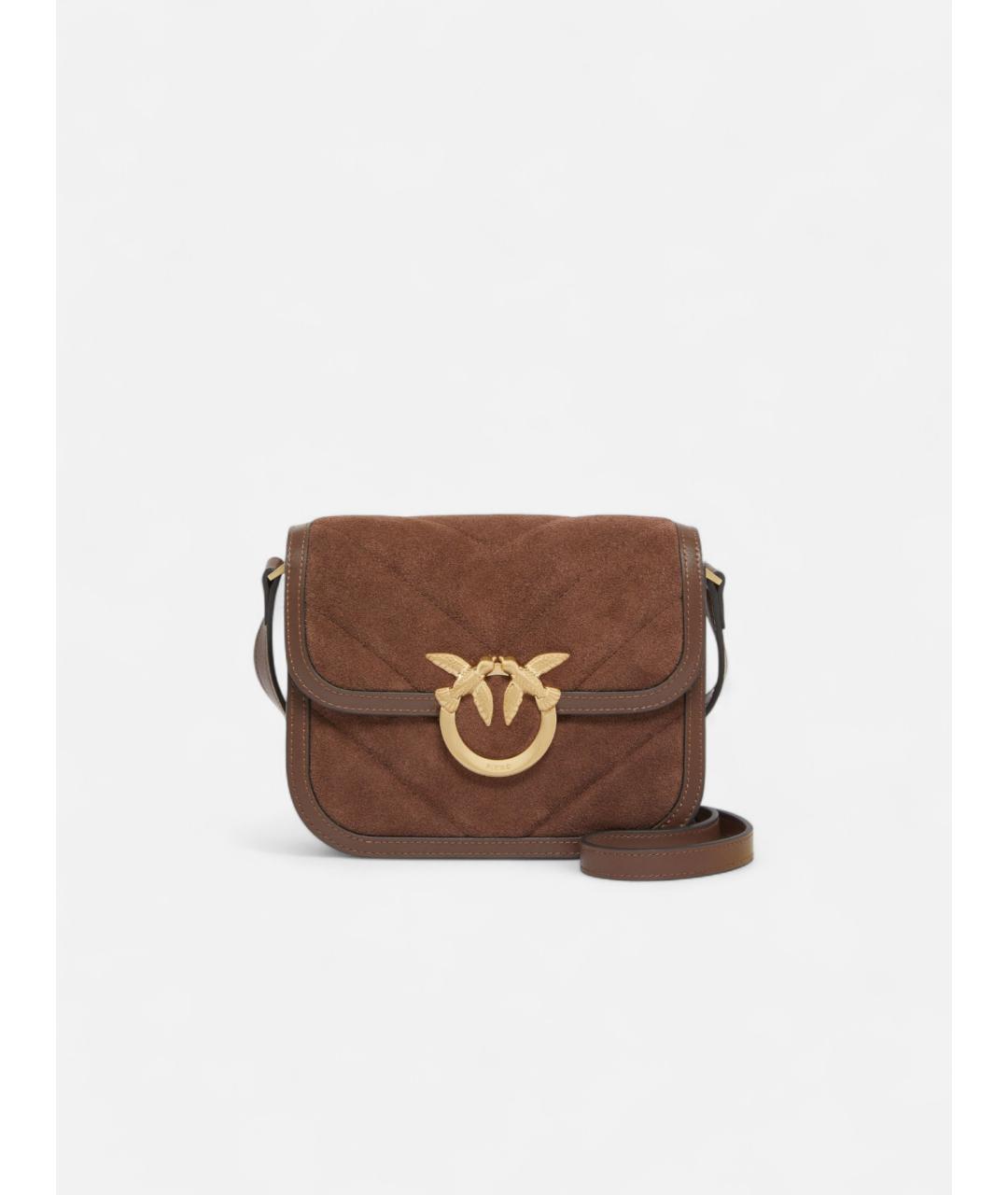 PINKO Коричневая замшевая сумка через плечо, фото 7