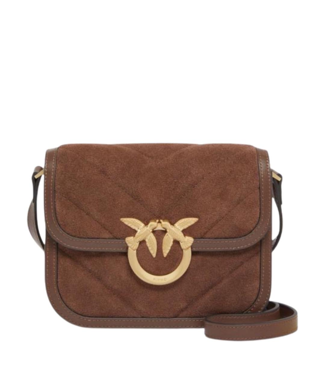 PINKO Коричневая замшевая сумка через плечо, фото 1