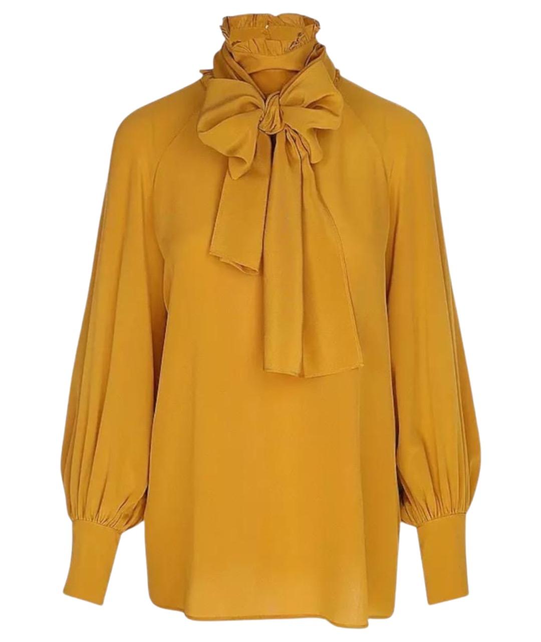 WEEKEND MAX MARA Горчичная шелковая рубашка, фото 1