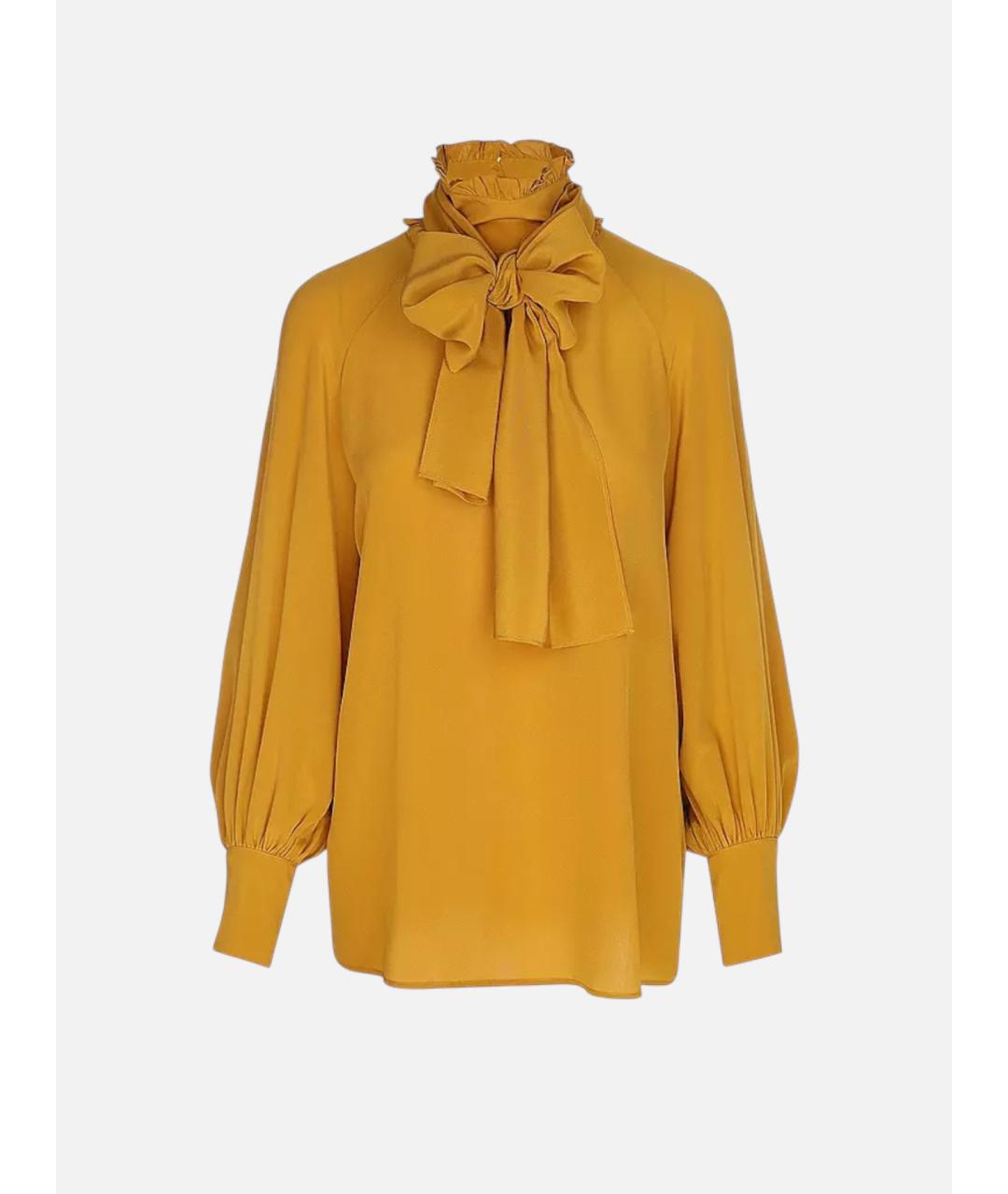 WEEKEND MAX MARA Горчичная шелковая рубашка, фото 5