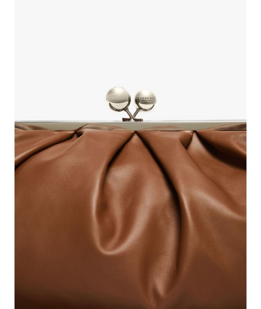 WEEKEND MAX MARA Коричневая кожаная сумка через плечо, фото 3