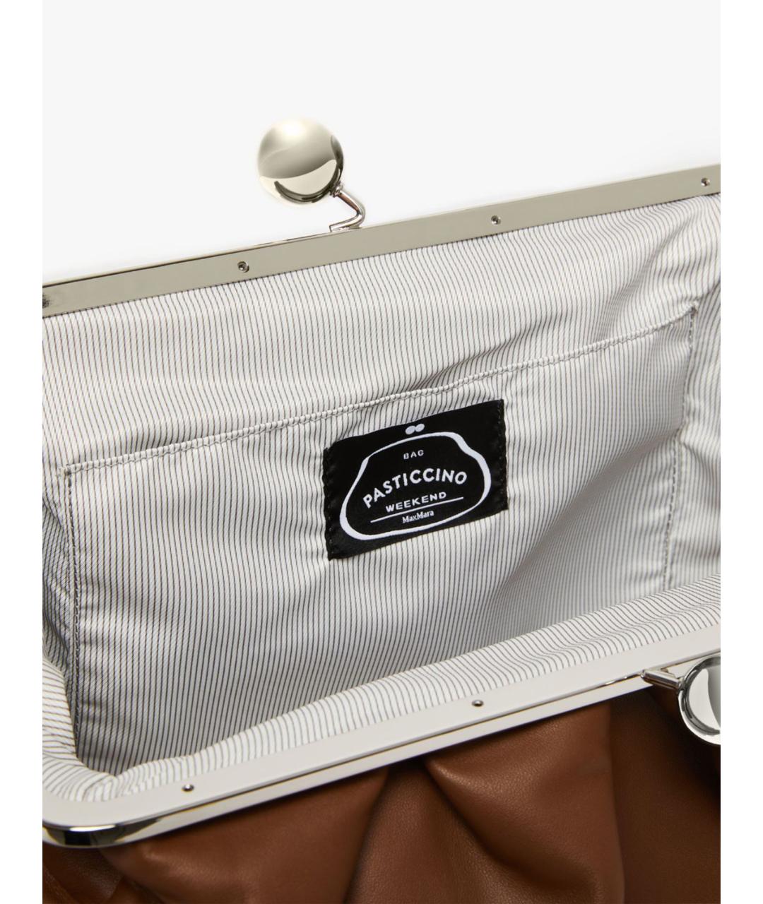 WEEKEND MAX MARA Коричневая кожаная сумка через плечо, фото 2