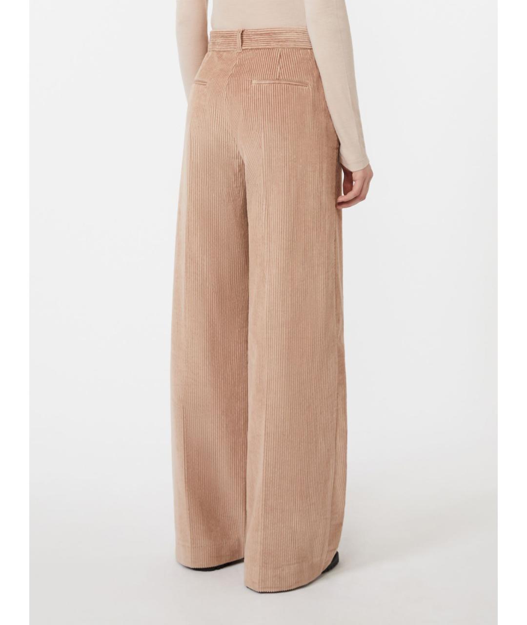 WEEKEND MAX MARA Бежевые хлопковые брюки широкие, фото 3