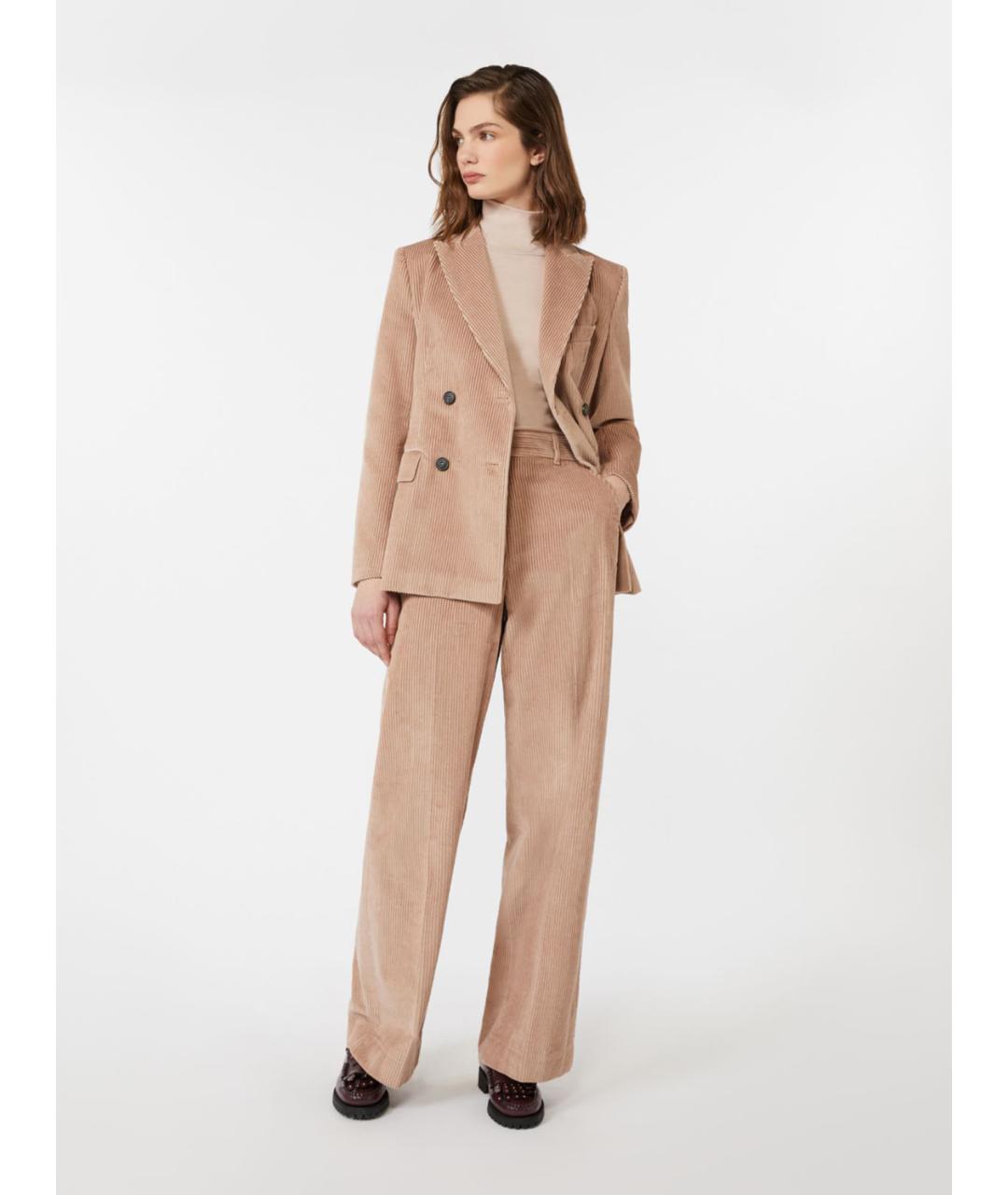 WEEKEND MAX MARA Бежевые хлопковые брюки широкие, фото 2