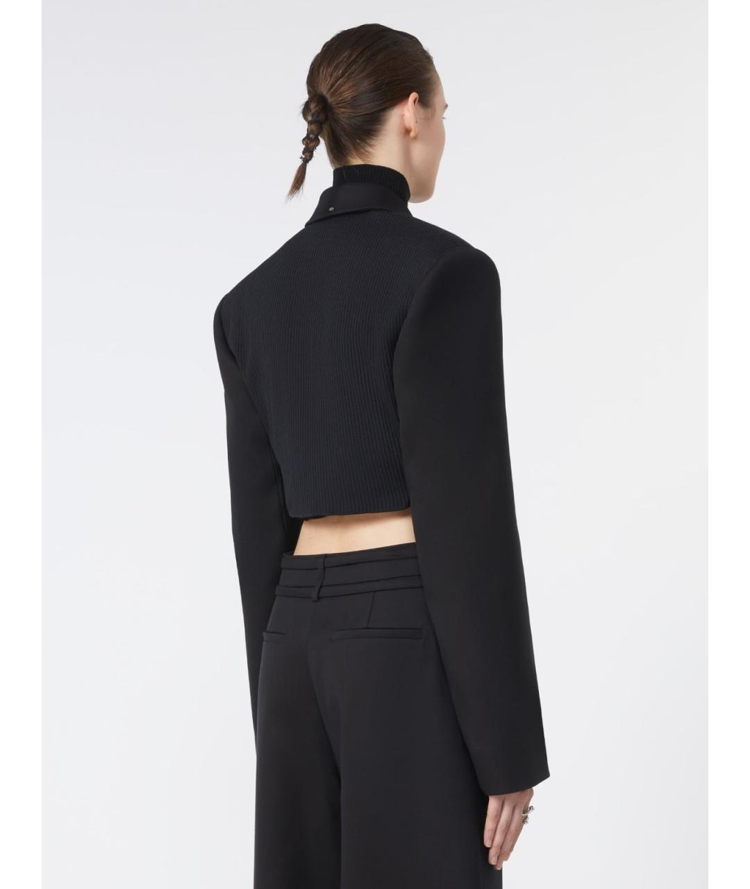SPORTMAX Черный хлопковый жакет/пиджак, фото 4