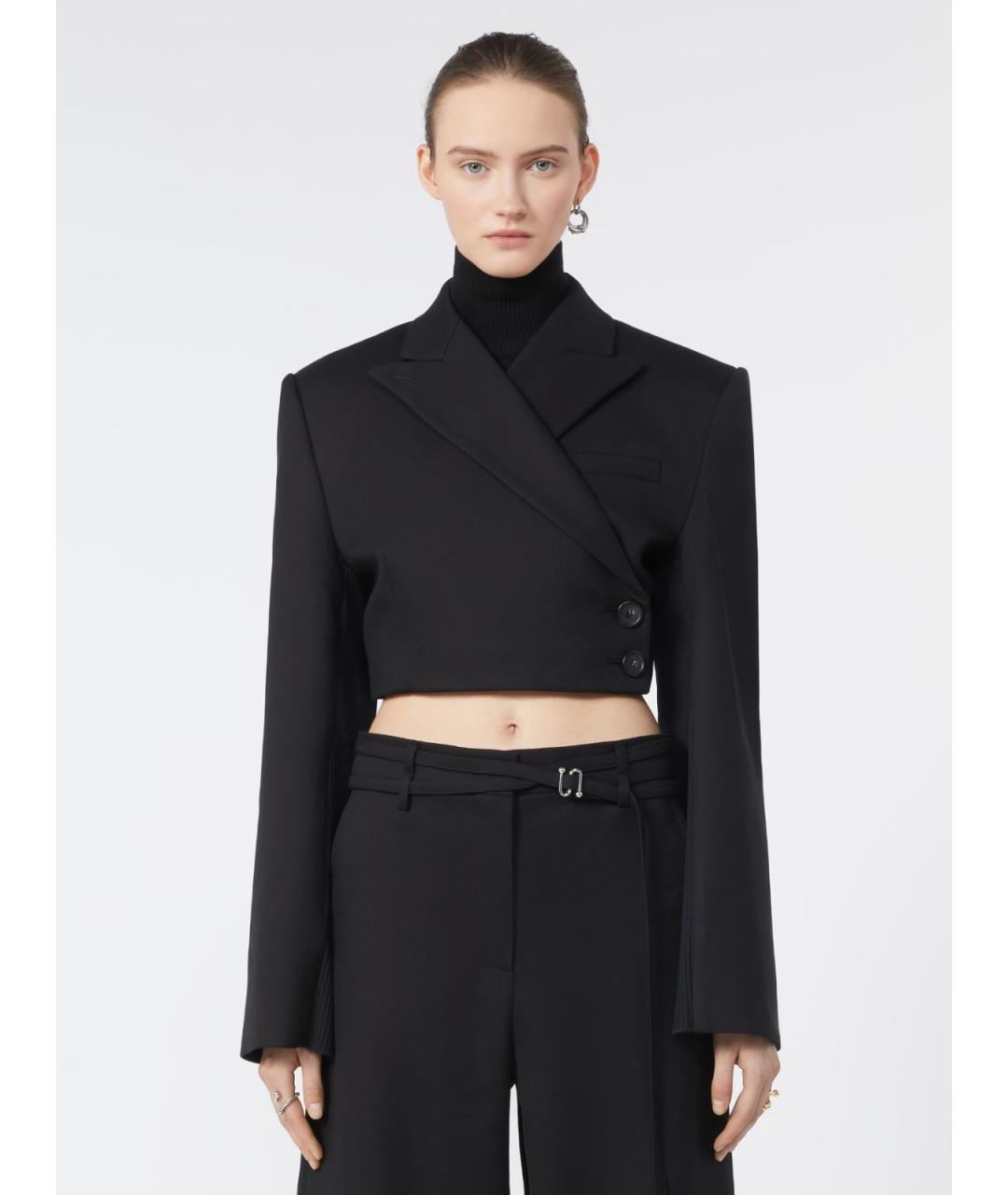 SPORTMAX Черный хлопковый жакет/пиджак, фото 5