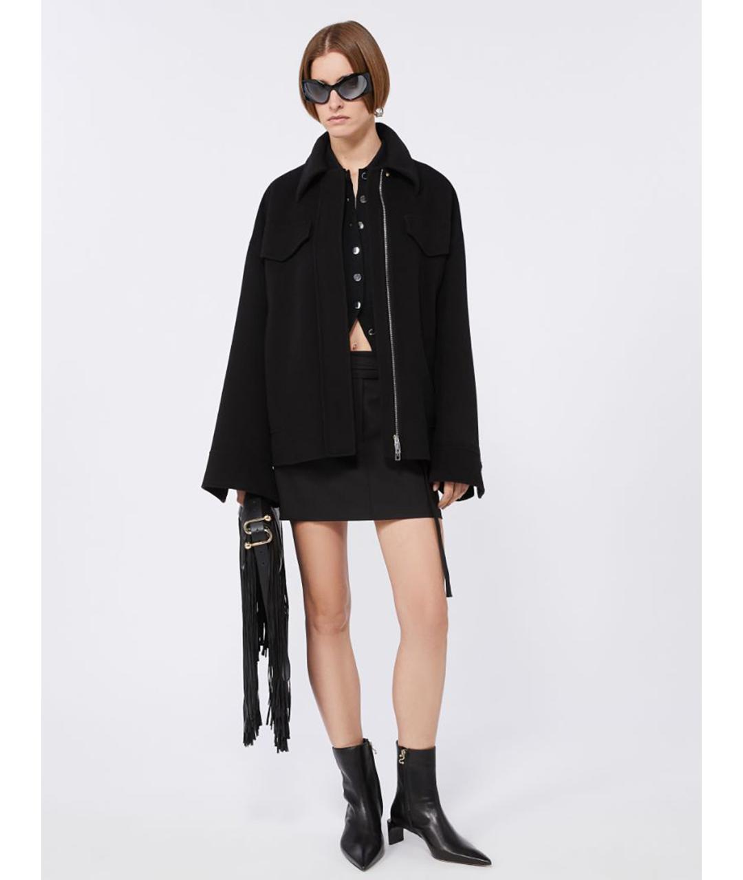 SPORTMAX Черная шерстяная юбка мини, фото 2