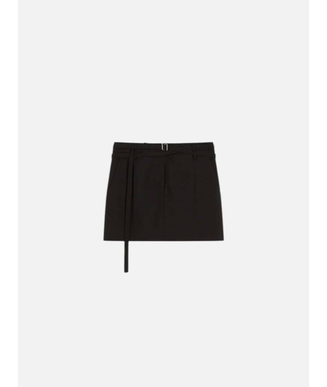 SPORTMAX Черная шерстяная юбка мини, фото 6