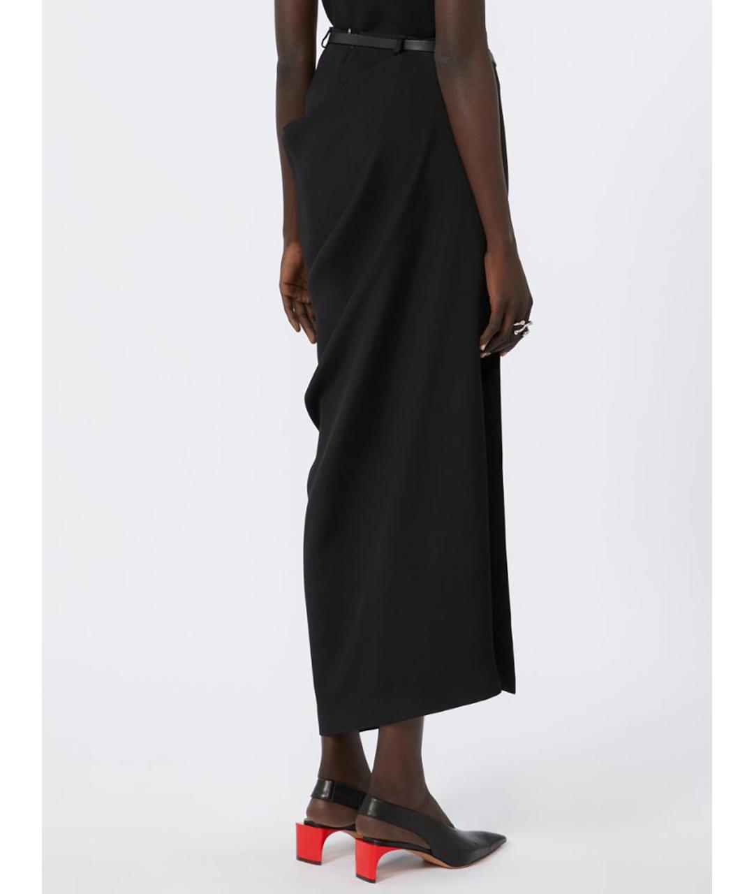 SPORTMAX Черная вискозная юбка миди, фото 4