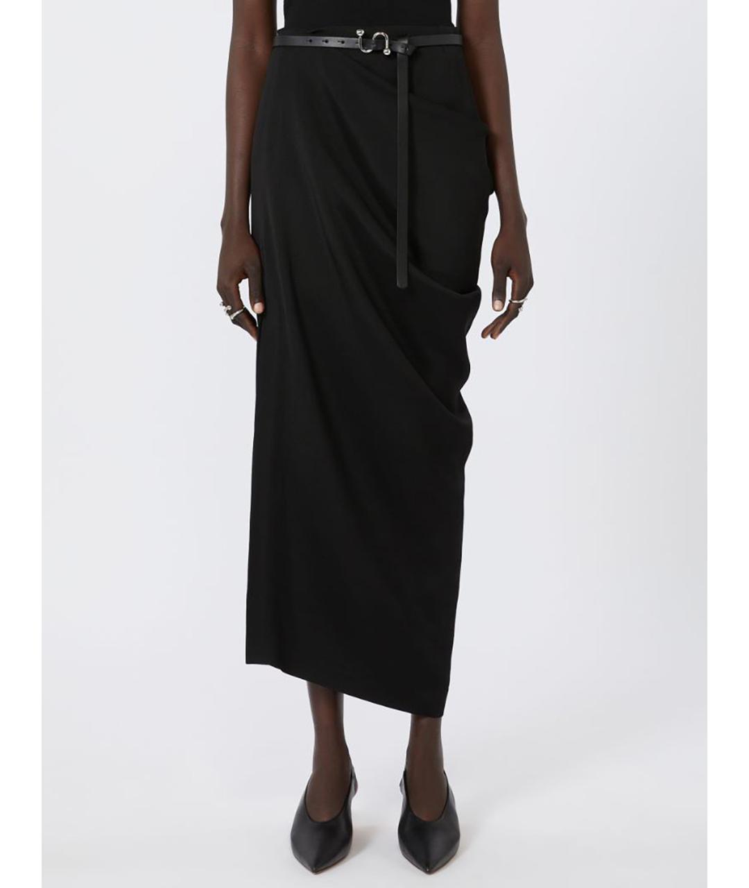 SPORTMAX Черная вискозная юбка миди, фото 3