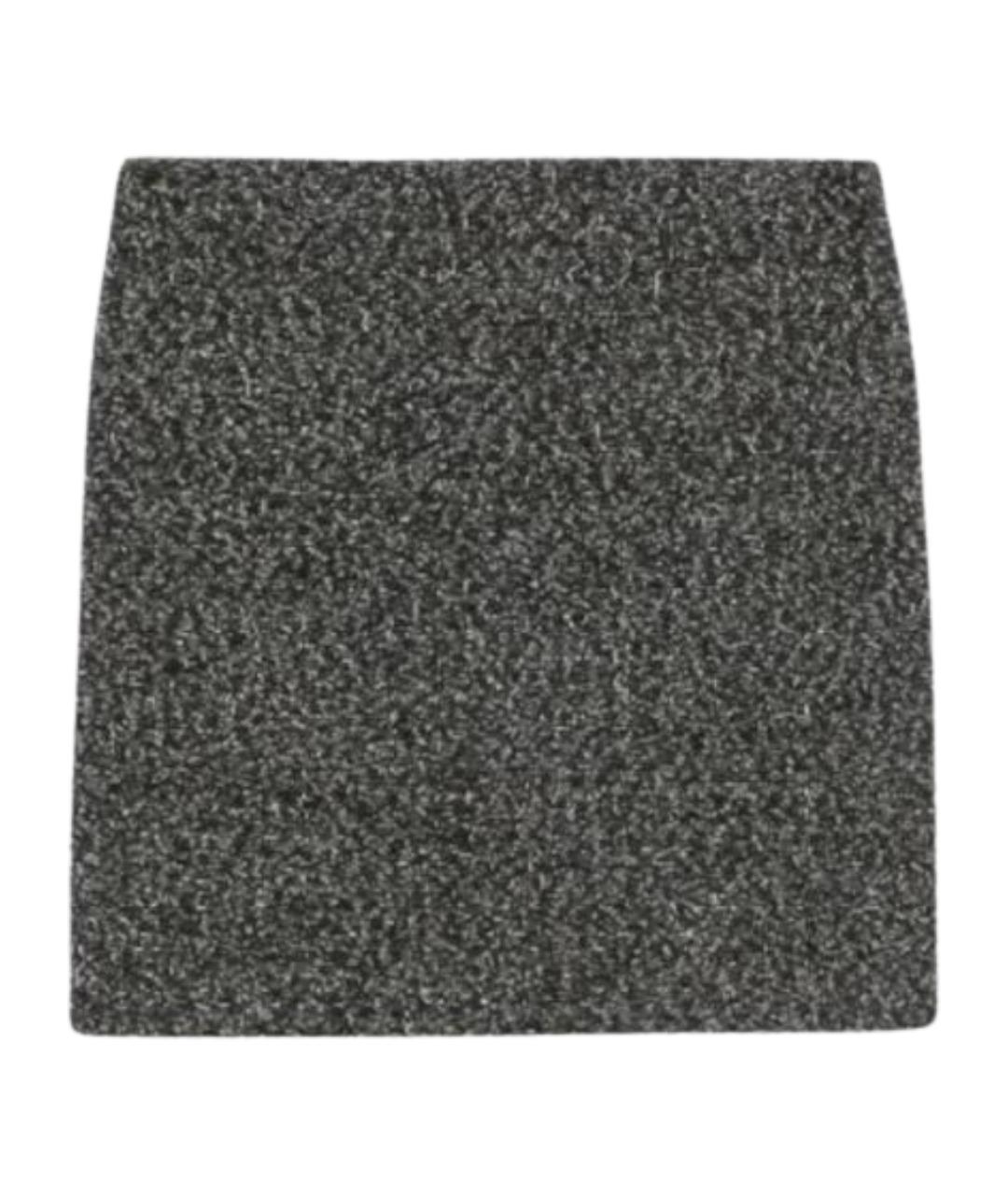 SPORTMAX Антрацитовая шерстяная юбка мини, фото 1