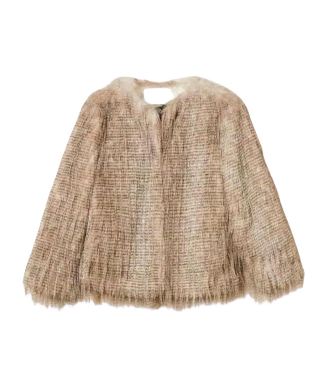 TWIN-SET Коричневая полиэстеровая шуба, фото 1