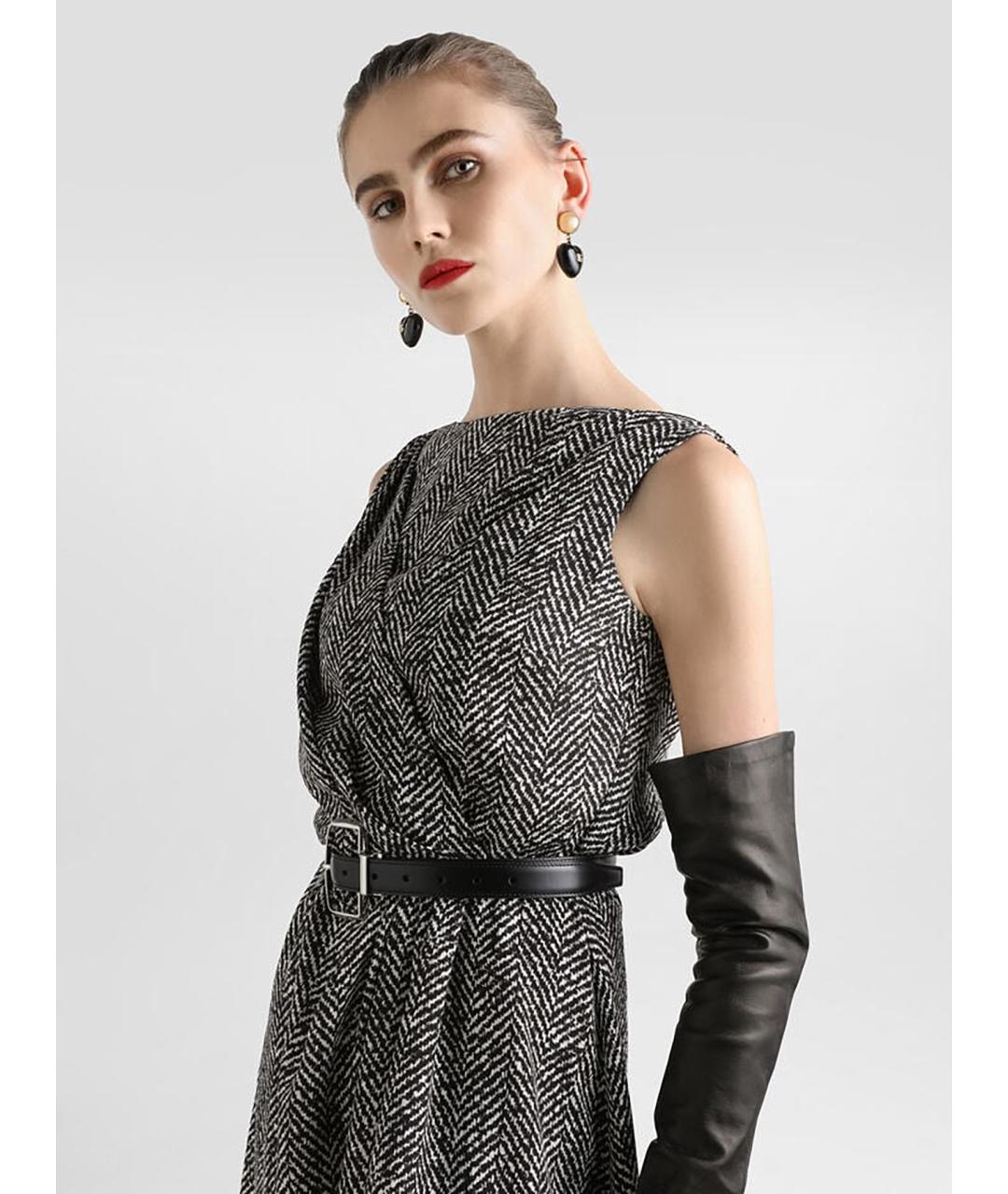 DOLCE&GABBANA Серое шелковое повседневное платье, фото 3