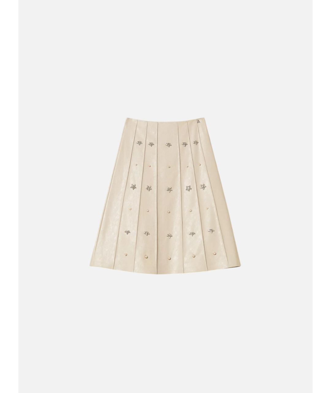 TWIN-SET Бежевая вискозная юбка миди, фото 1