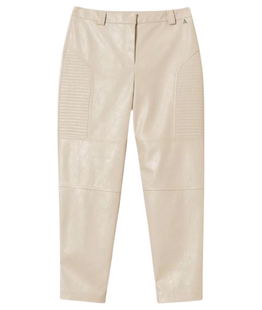 TWIN-SET Бежевые вискозные прямые брюки, фото 1