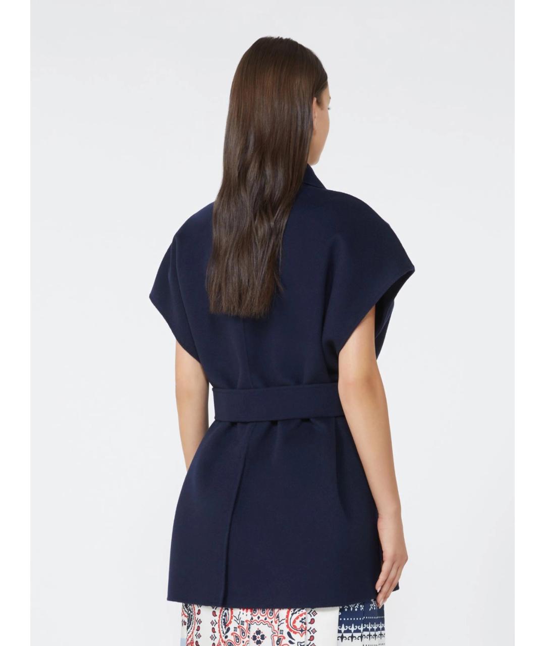 WEEKEND MAX MARA Синий шерстяной жилет, фото 3