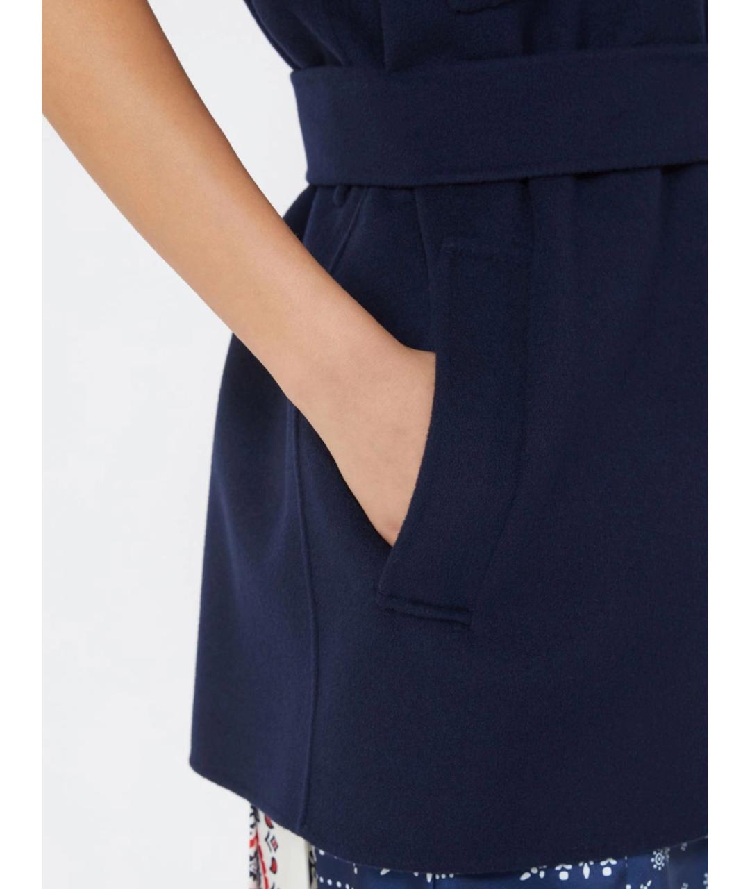 WEEKEND MAX MARA Синий шерстяной жилет, фото 4