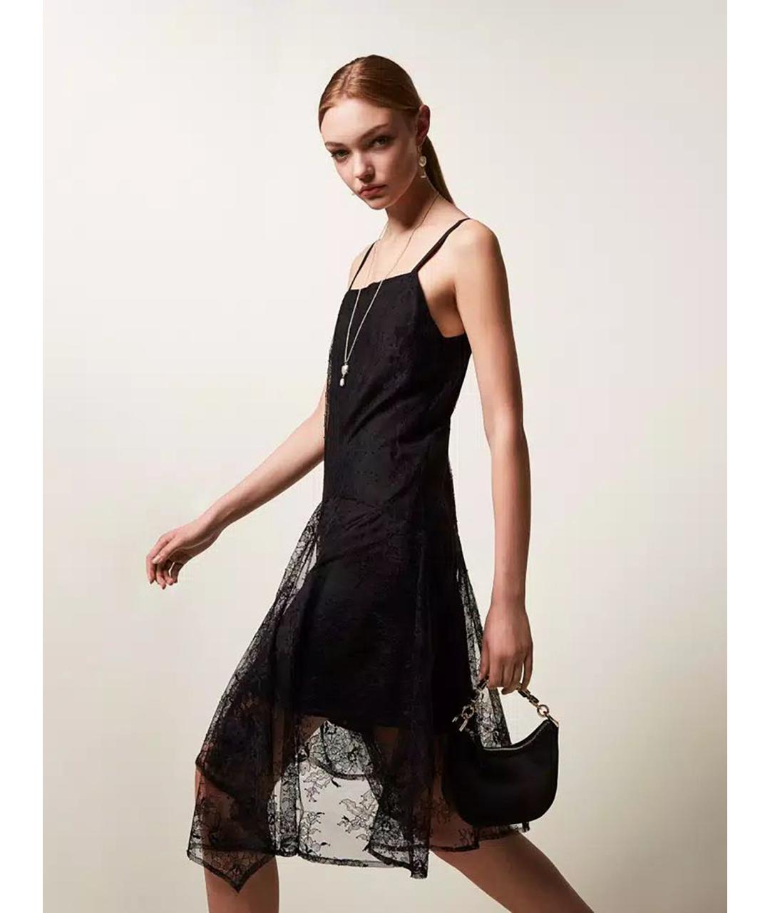 TWIN-SET Черное полиамидовое повседневное платье, фото 7