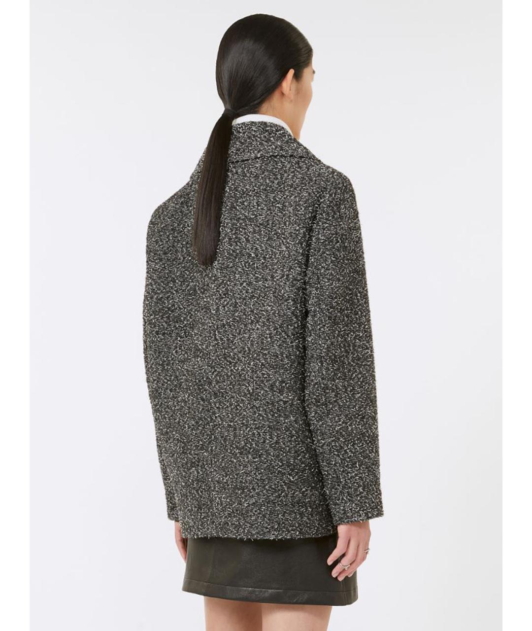 SPORTMAX Серое шерстяное пальто, фото 4