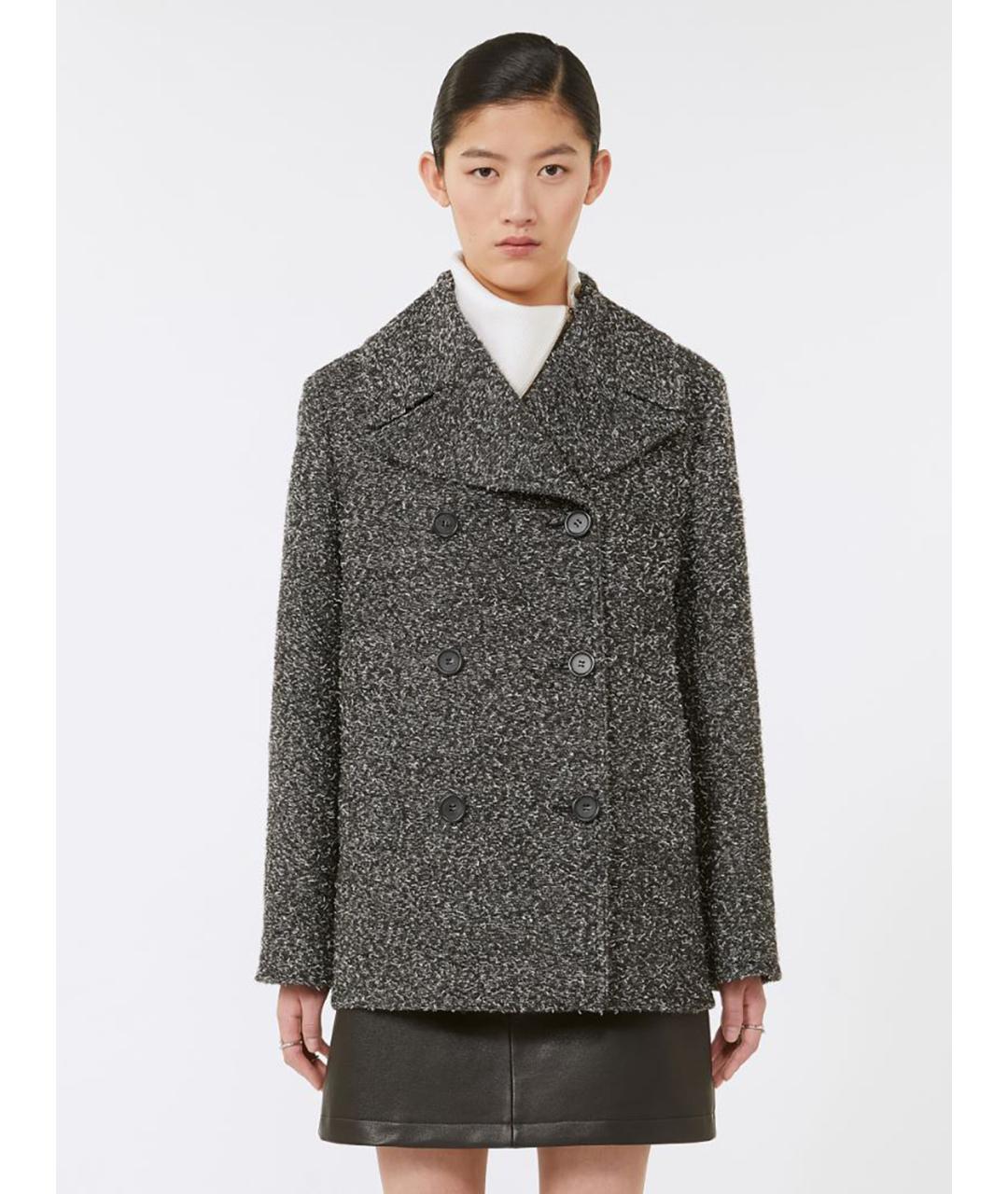SPORTMAX Серое шерстяное пальто, фото 3
