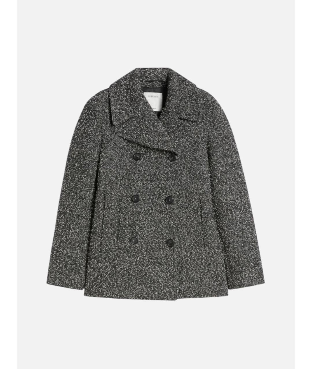 SPORTMAX Серое шерстяное пальто, фото 6