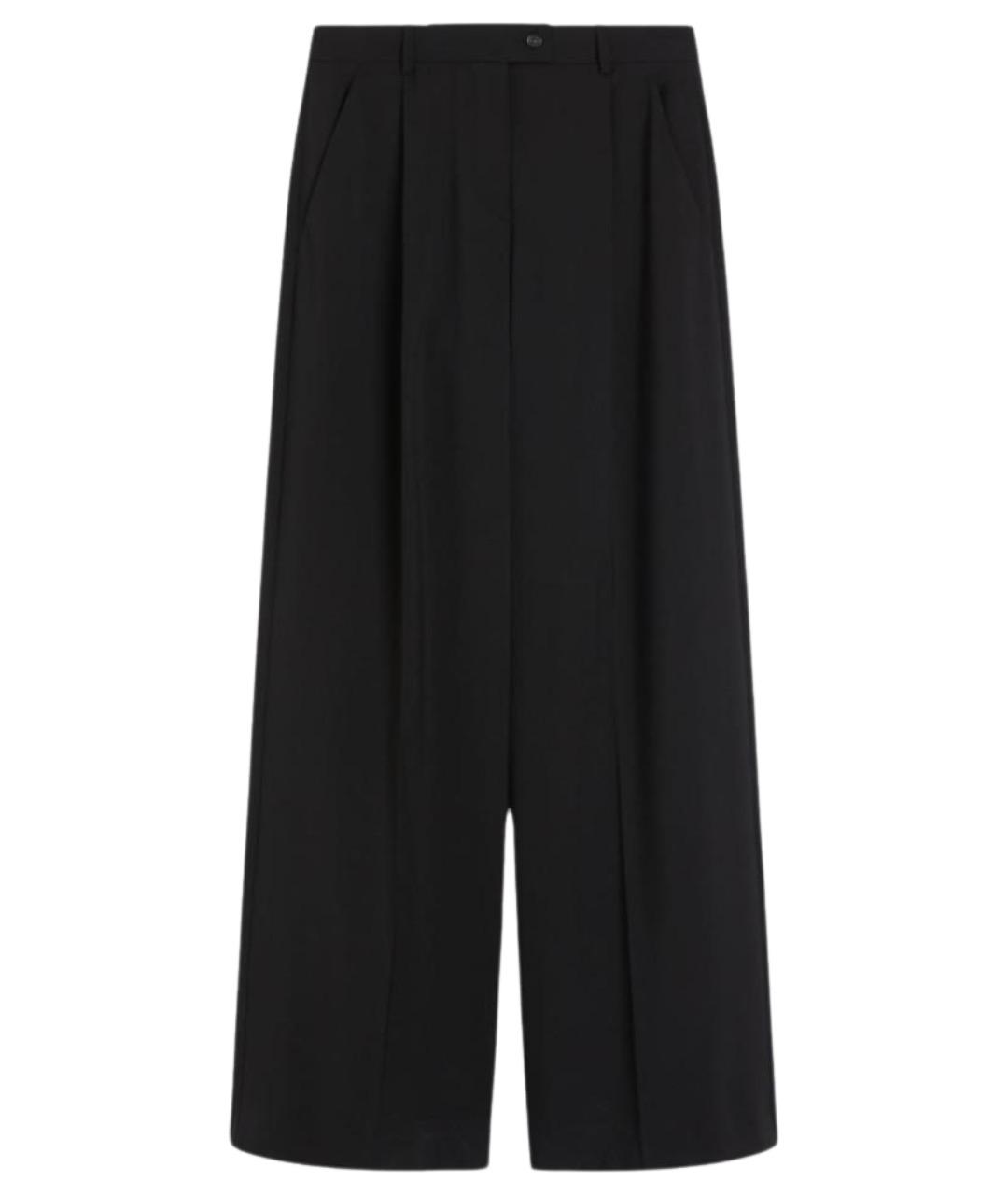 SPORTMAX Черные шерстяные брюки широкие, фото 1