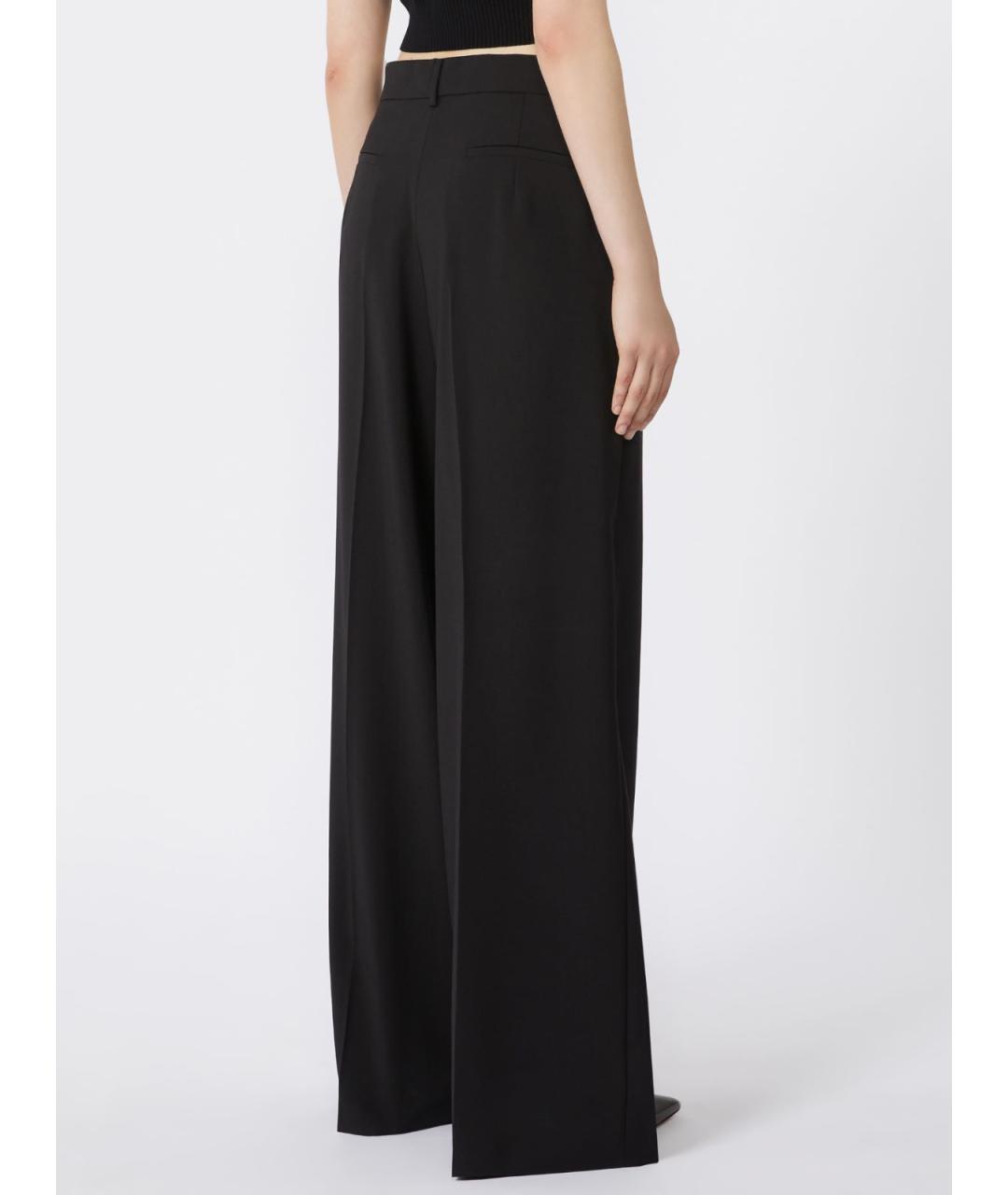 SPORTMAX Черные шерстяные брюки широкие, фото 4