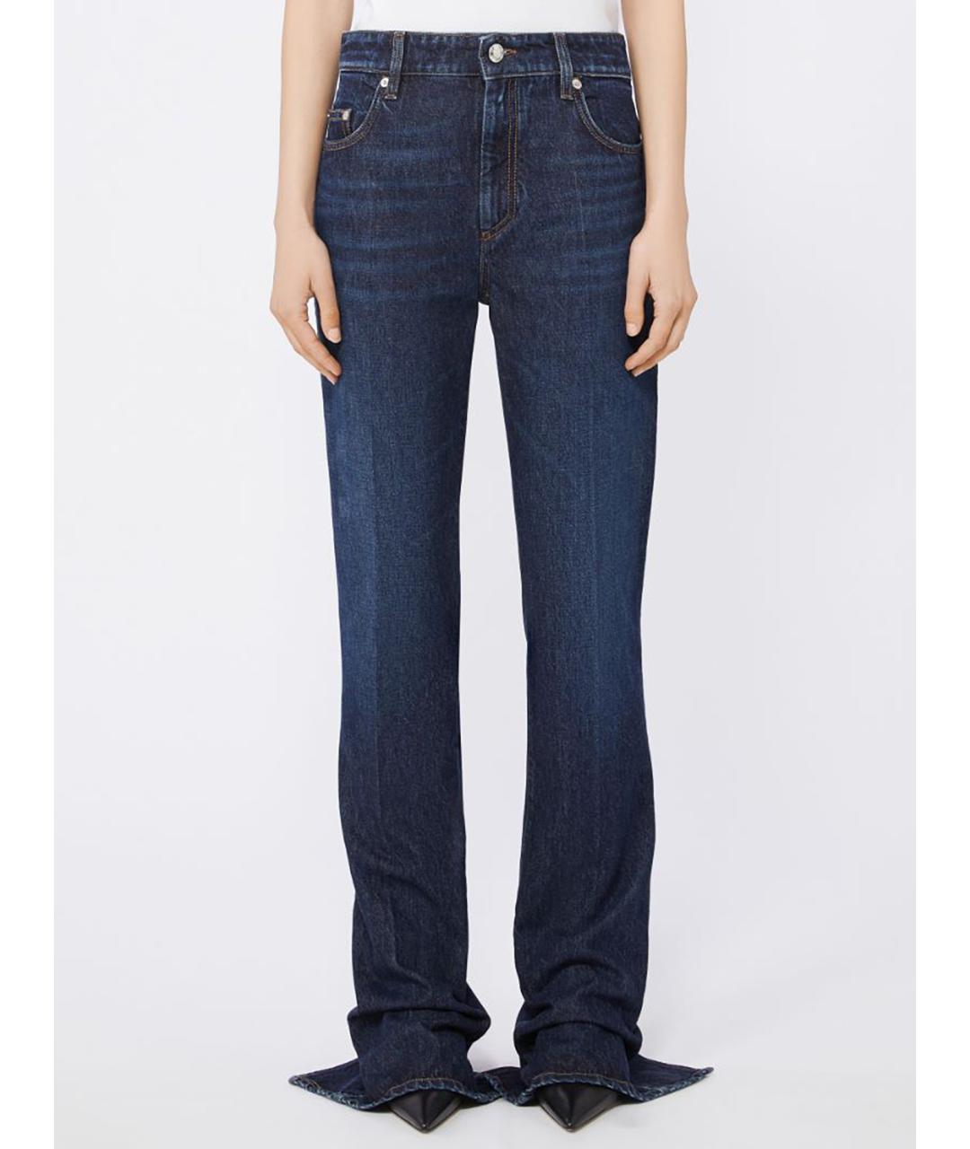 SPORTMAX Синие хлопковые прямые джинсы, фото 3