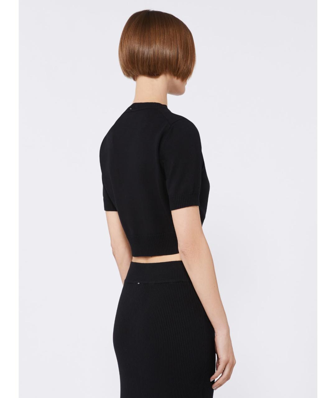 SPORTMAX Черная вискозная футболка, фото 3