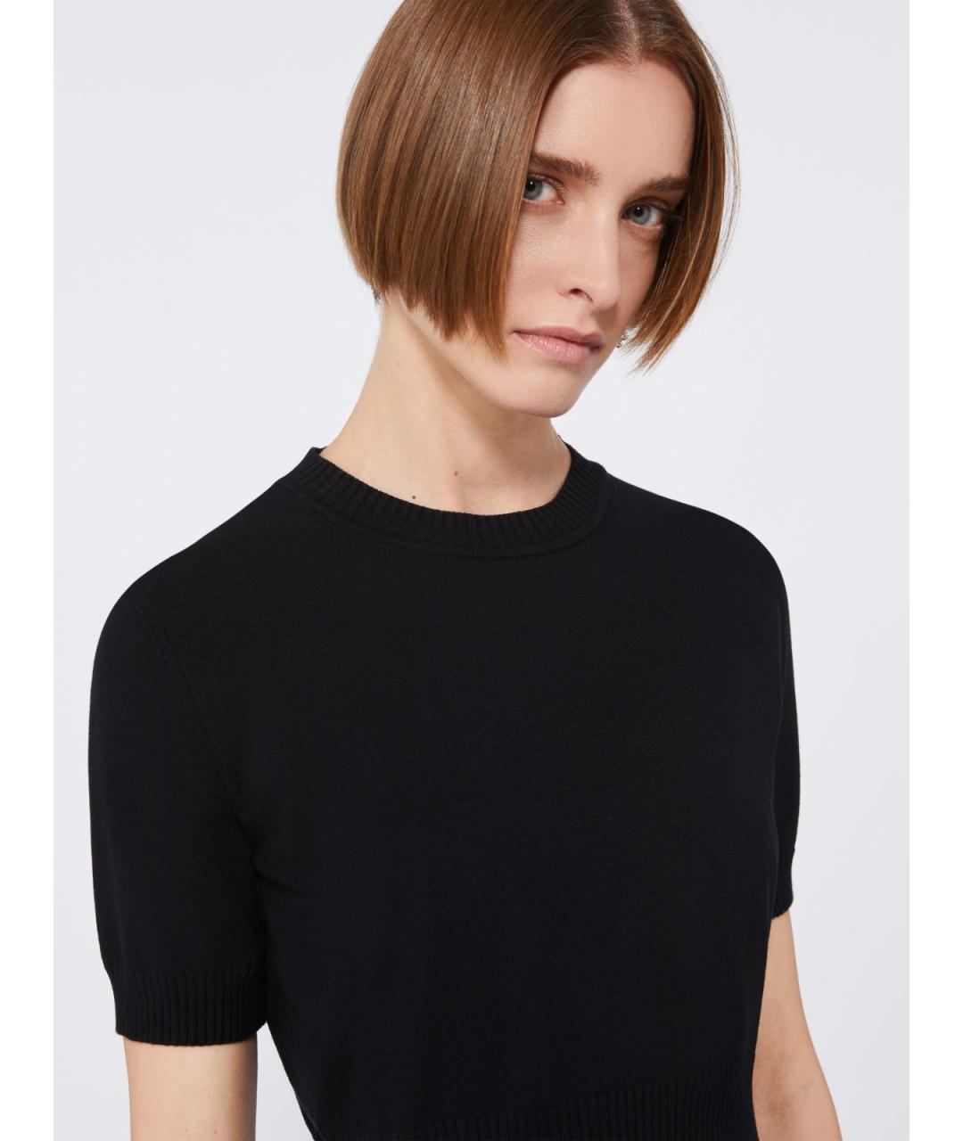 SPORTMAX Черная вискозная футболка, фото 5