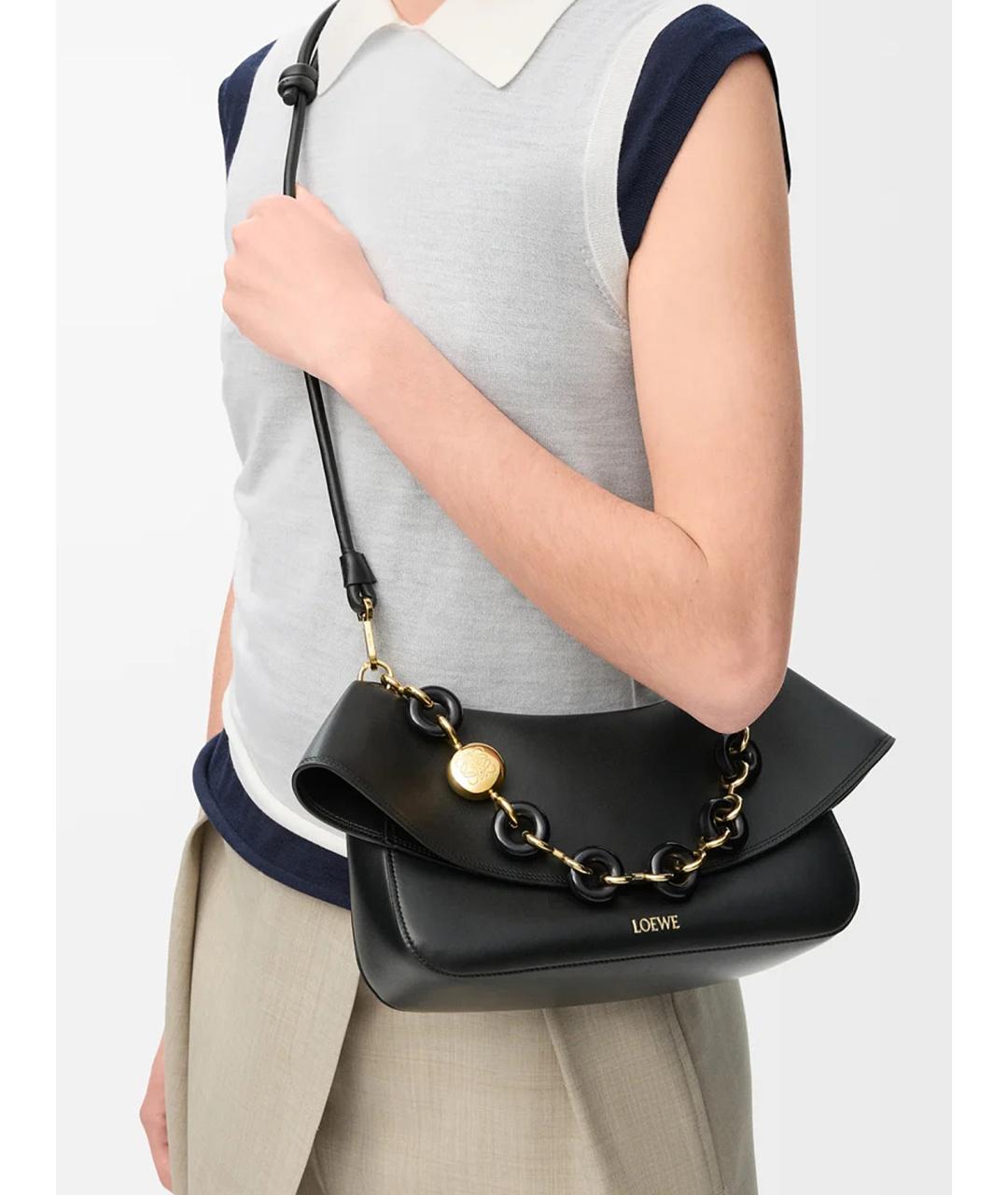 LOEWE Черная кожаная сумка через плечо, фото 2