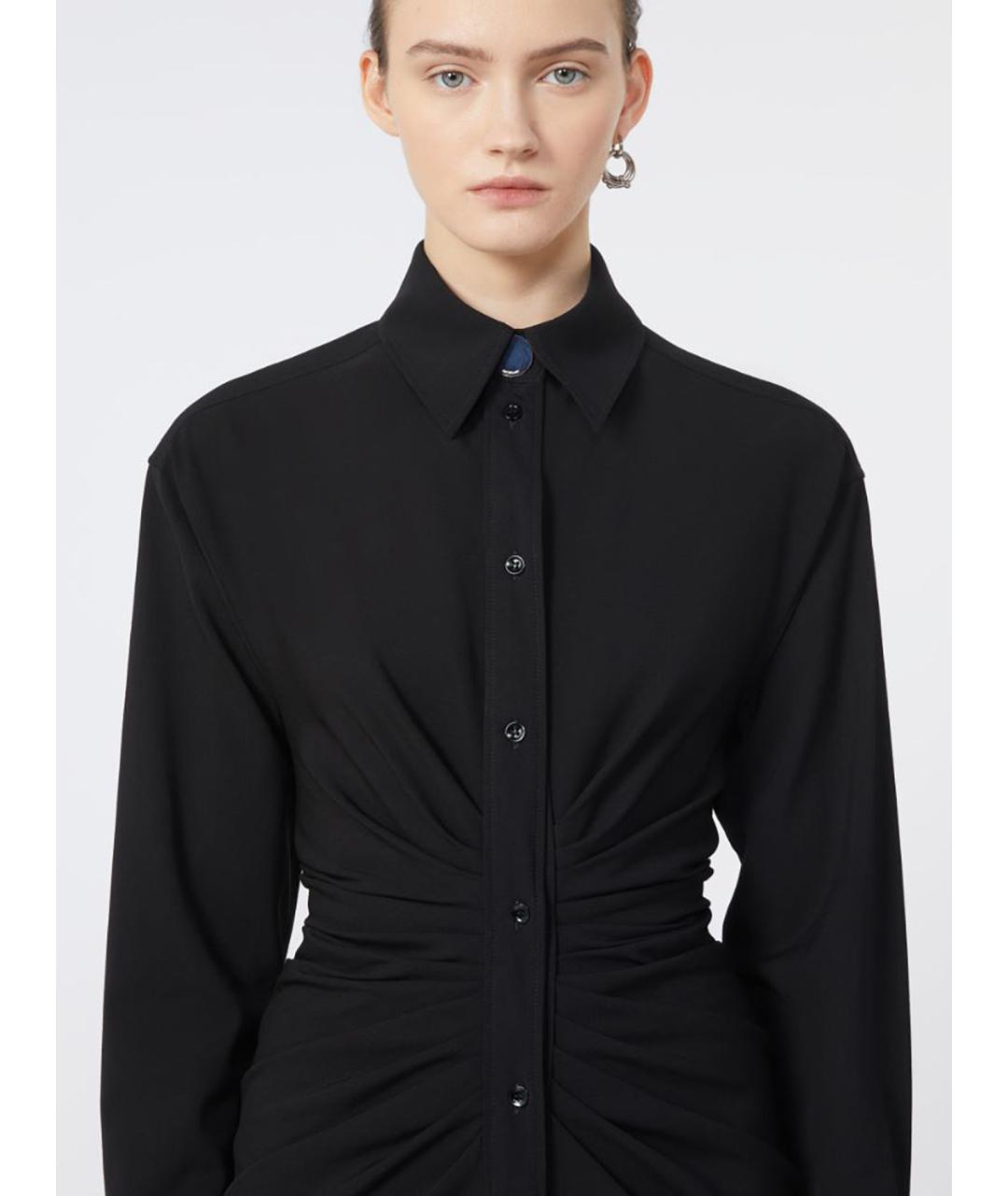 SPORTMAX Черное вискозное повседневное платье, фото 4