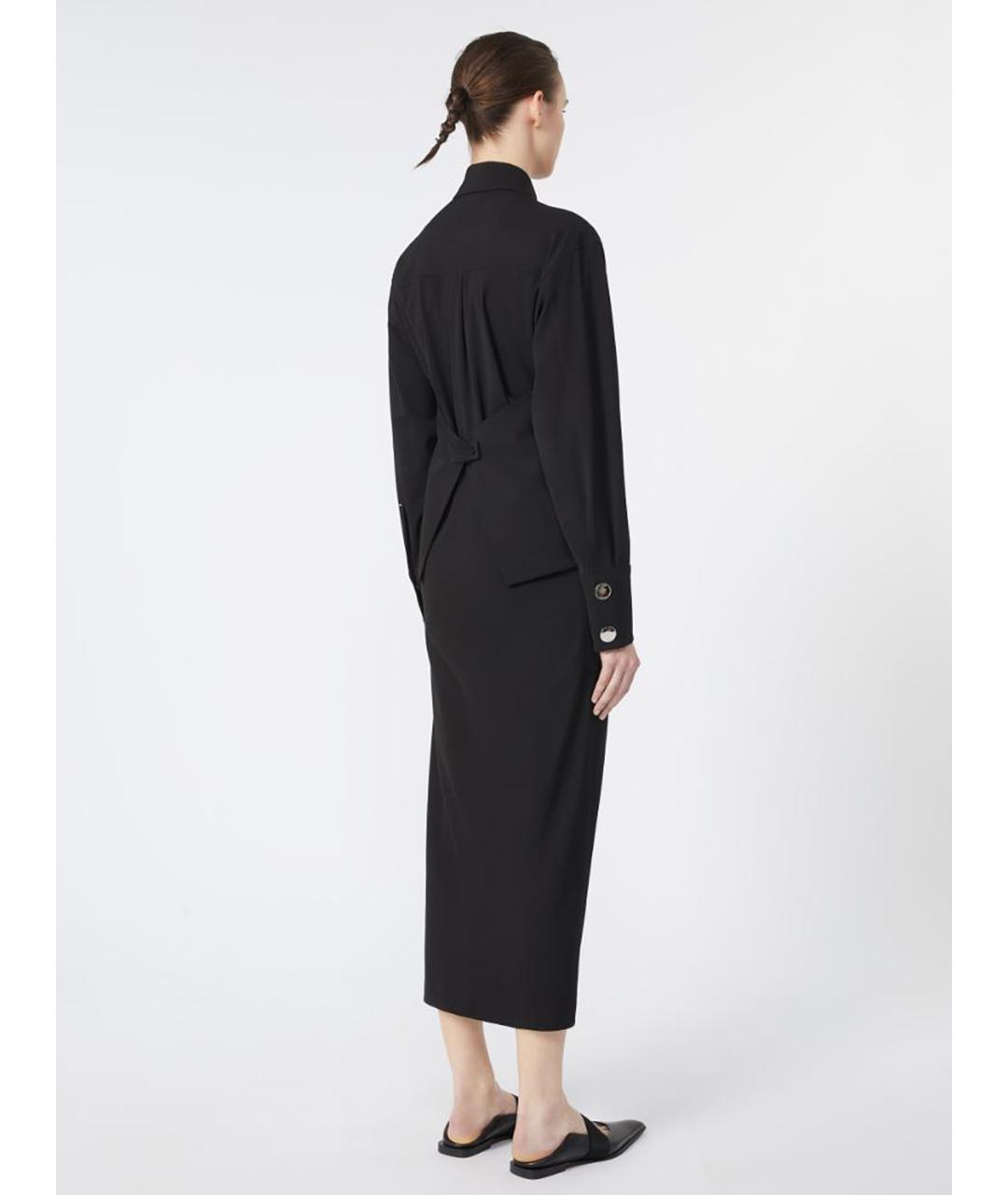 SPORTMAX Черное вискозное повседневное платье, фото 3