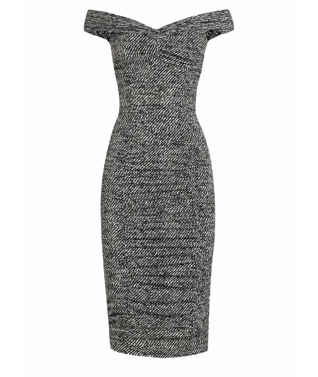 DOLCE&GABBANA Серое шелковое коктейльное платье, фото 1