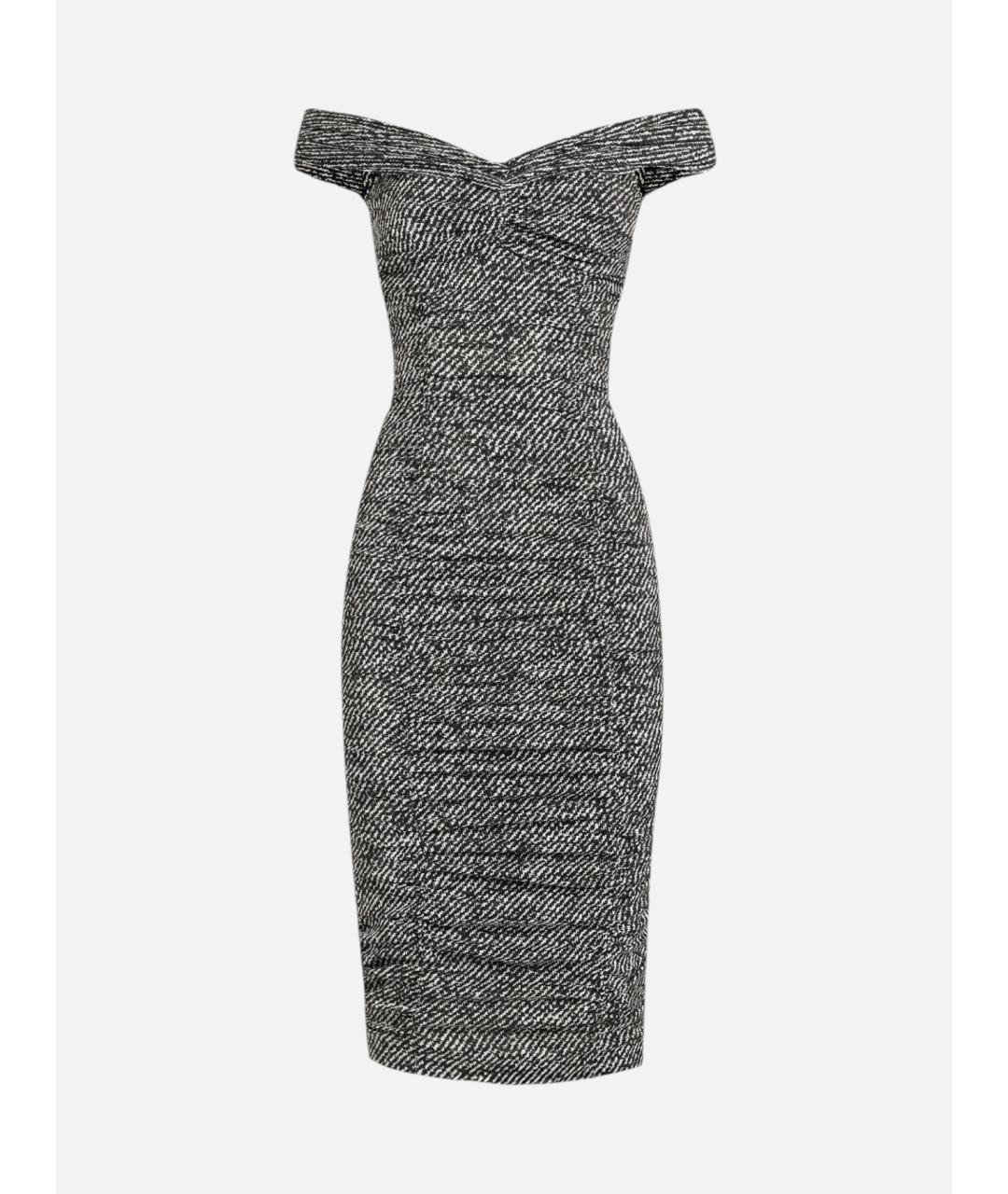 DOLCE&GABBANA Серое шелковое коктейльное платье, фото 5