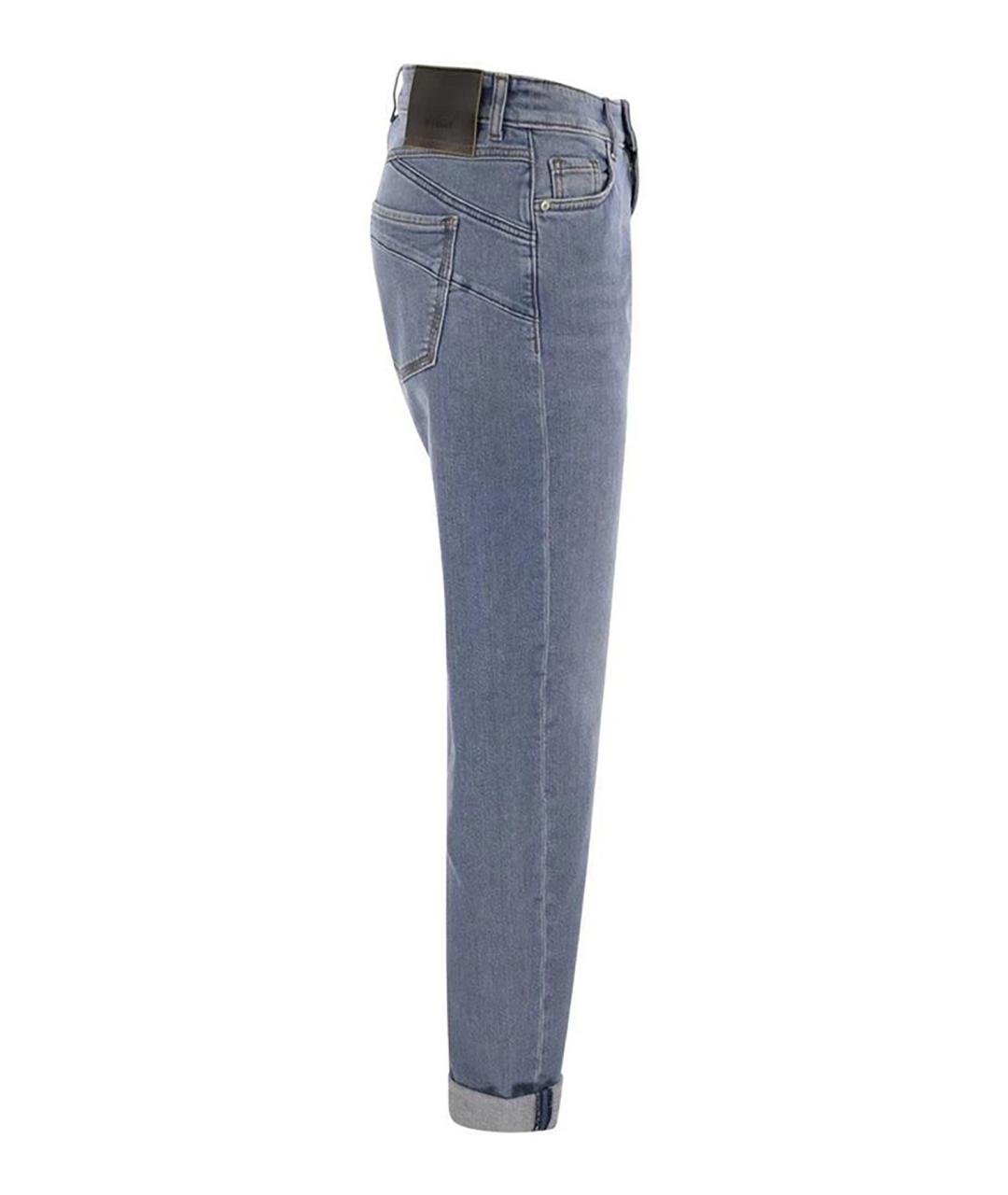 SPORTMAX Голубые хлопко-эластановые прямые джинсы, фото 4