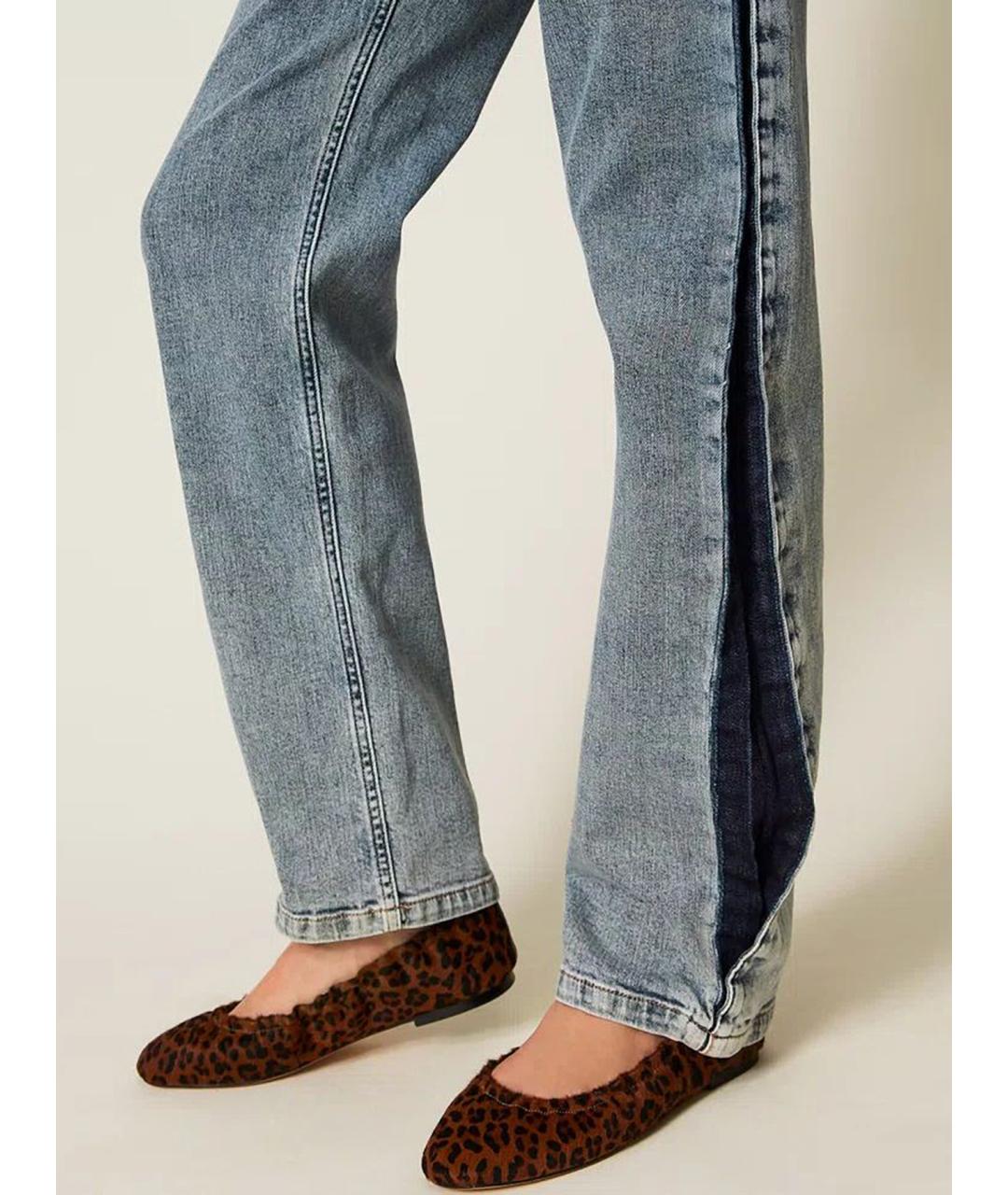 TWIN-SET Синие хлопковые прямые джинсы, фото 6