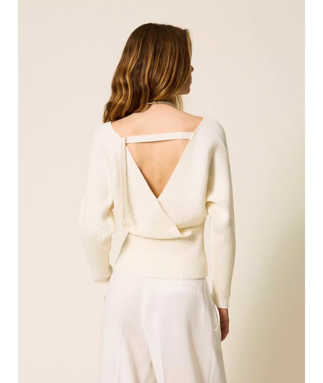 TWIN-SET Бежевый шерстяной джемпер / свитер, фото 5