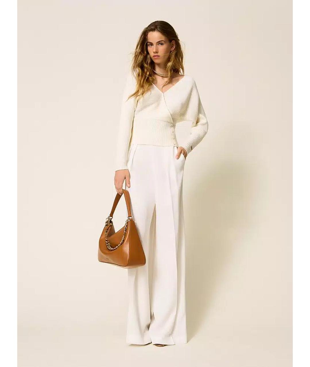 TWIN-SET Бежевый шерстяной джемпер / свитер, фото 2