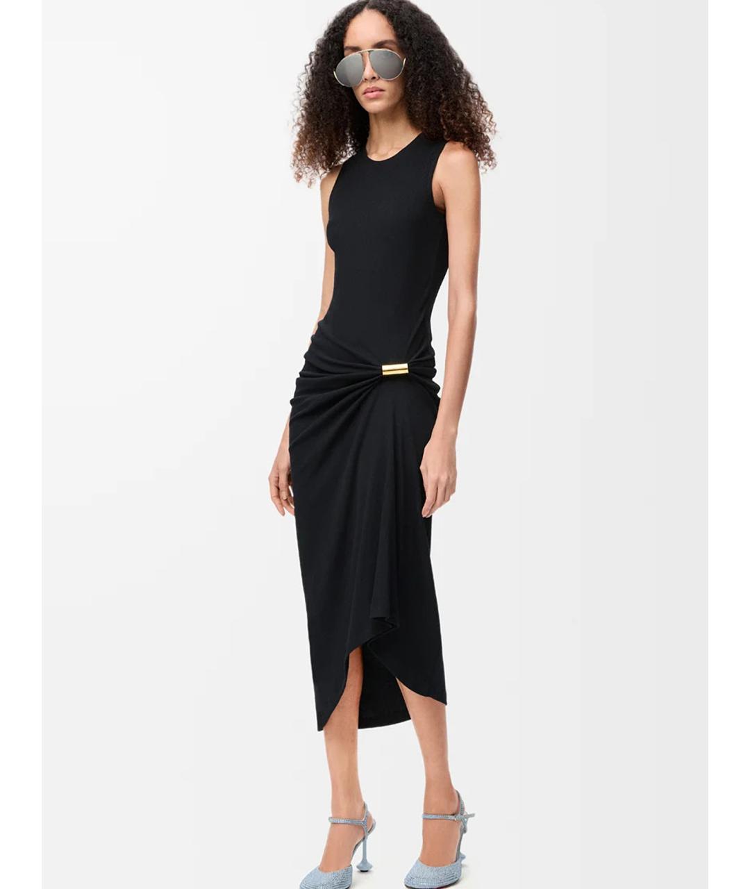 LOEWE Черное хлопковое повседневное платье, фото 3