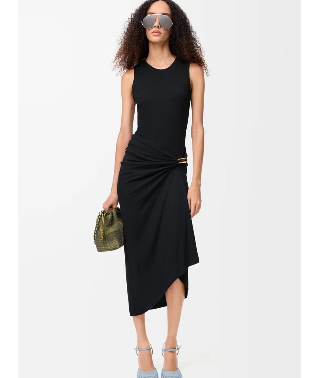 LOEWE Черное хлопковое повседневное платье, фото 2